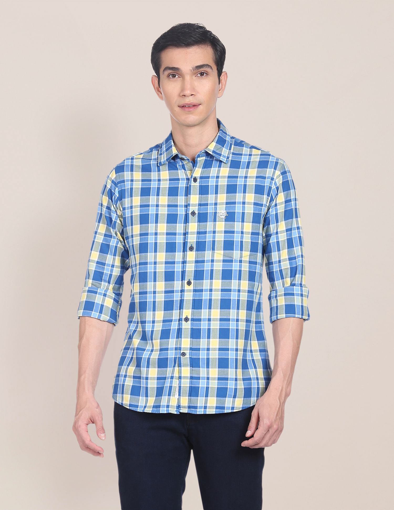U.S. Polo Assn. Spread Collar Plaid Check Casual Shirt