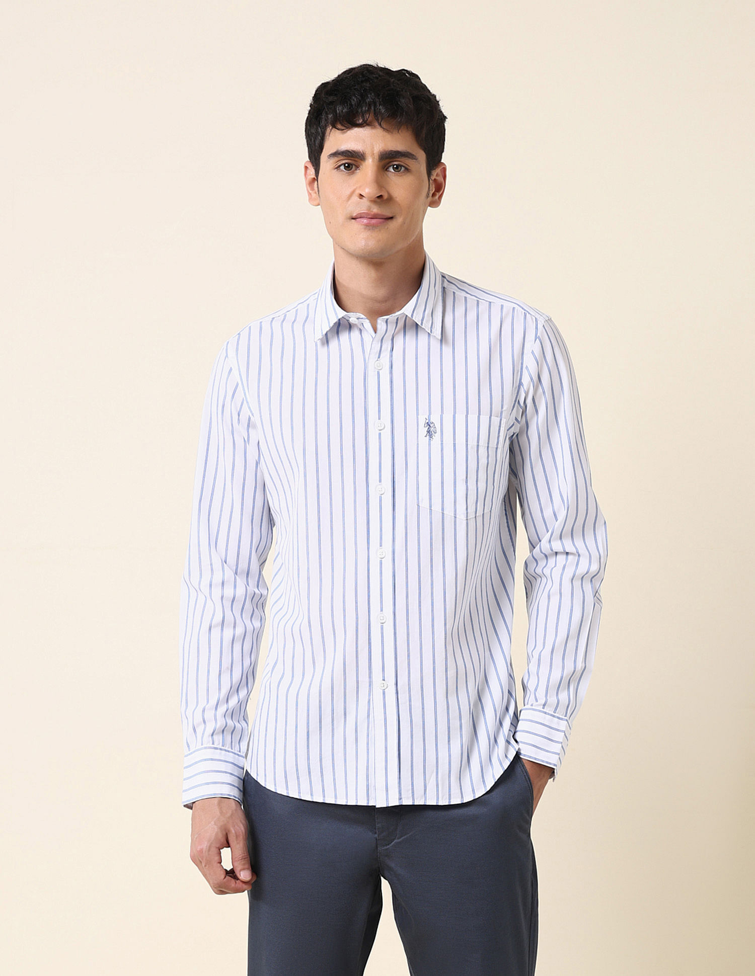 U.S. Polo Assn. Vertical Striped Tailored Fit Shirt