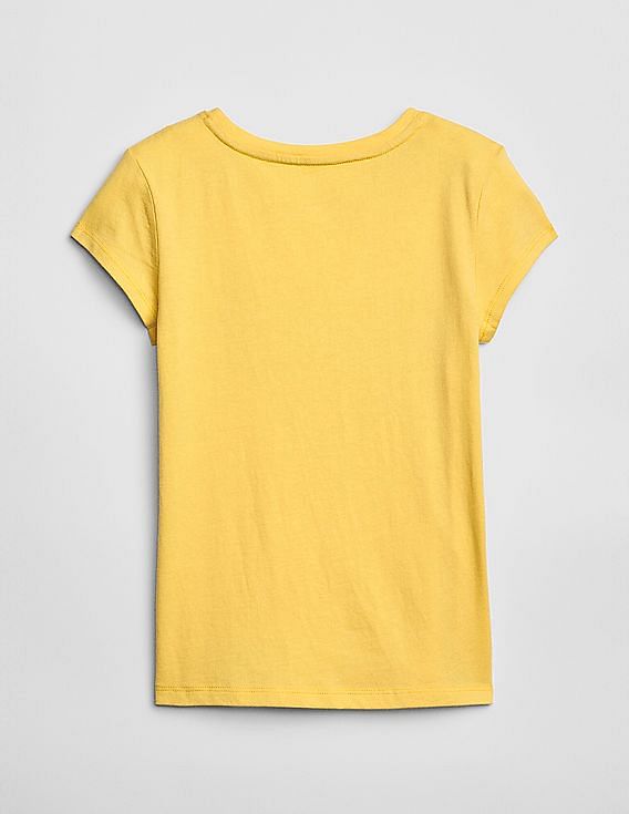 Buy GAP Girls Yellow Metallic Emoji Graphic T-Shirt - NNNOW.com