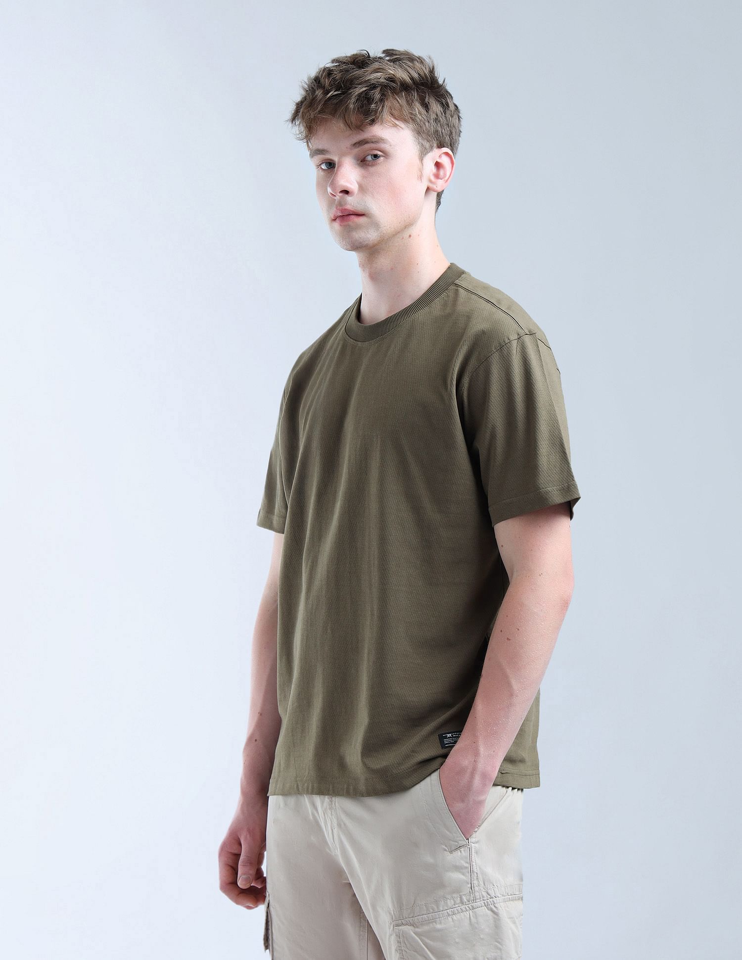 Flying Machine Digitopia Solid Relaxed Fit T-Shirt