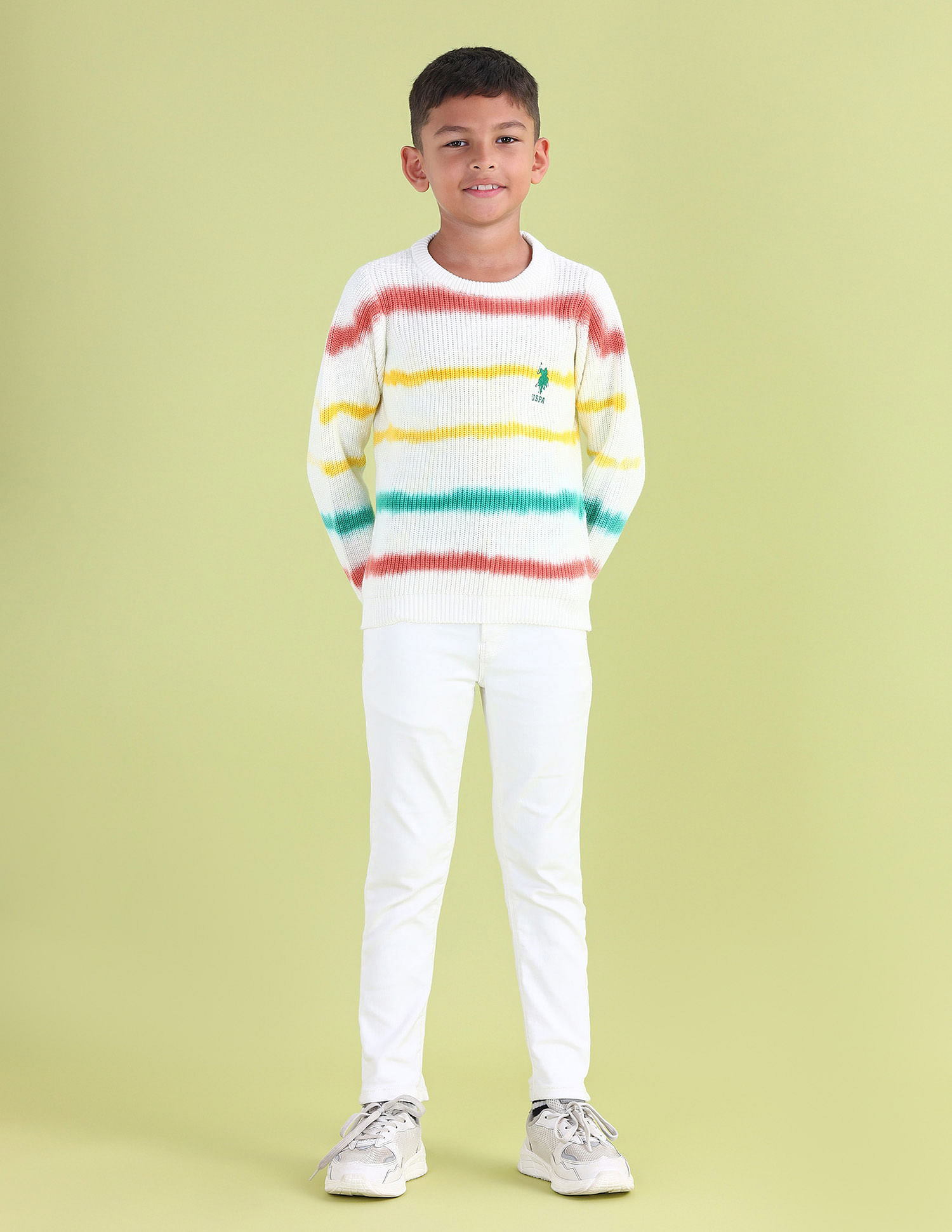 U.S. Polo Assn. Kids Boys Dyed Striped Sweater