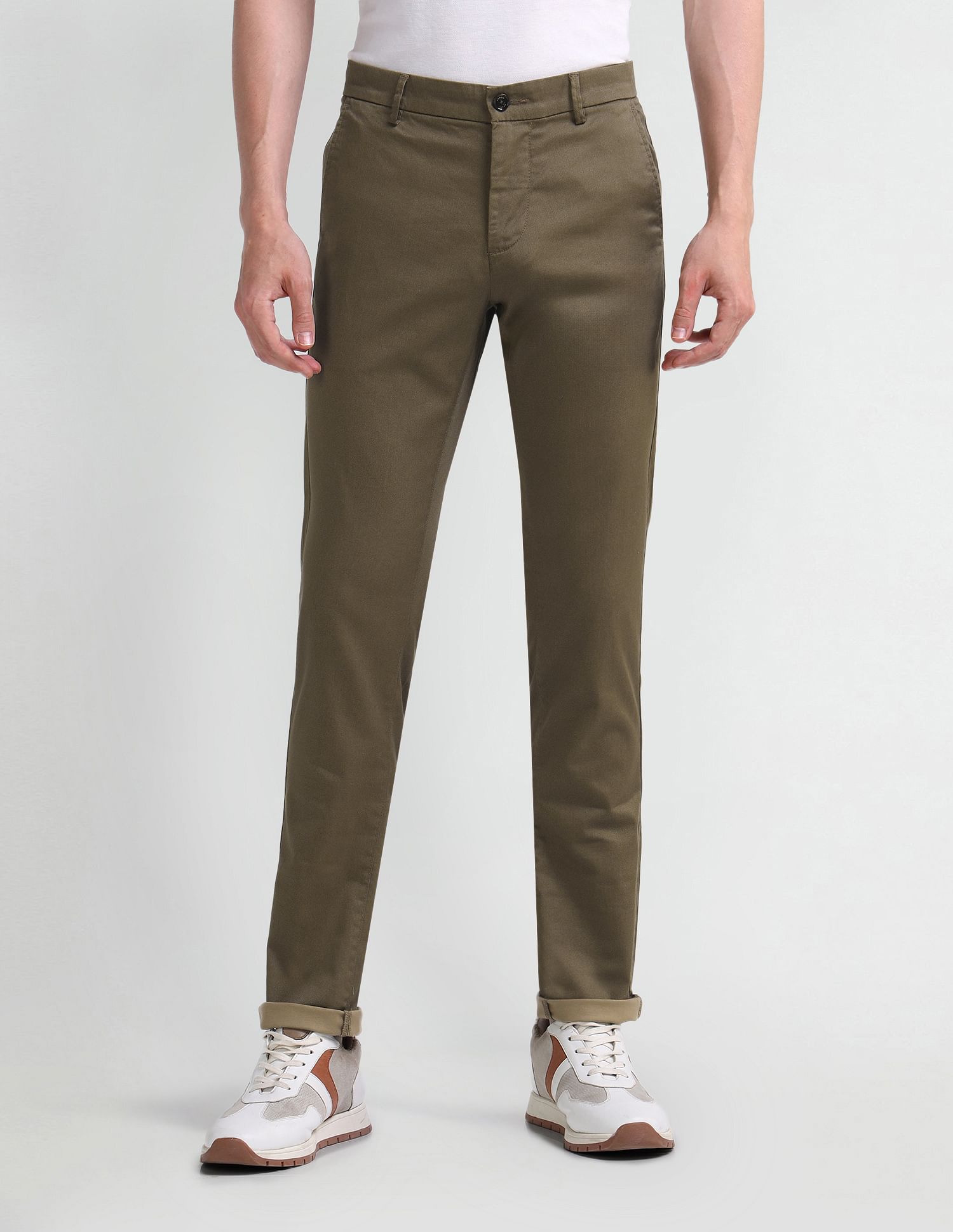 Arrow Sport Slim Fit Textured Trousers