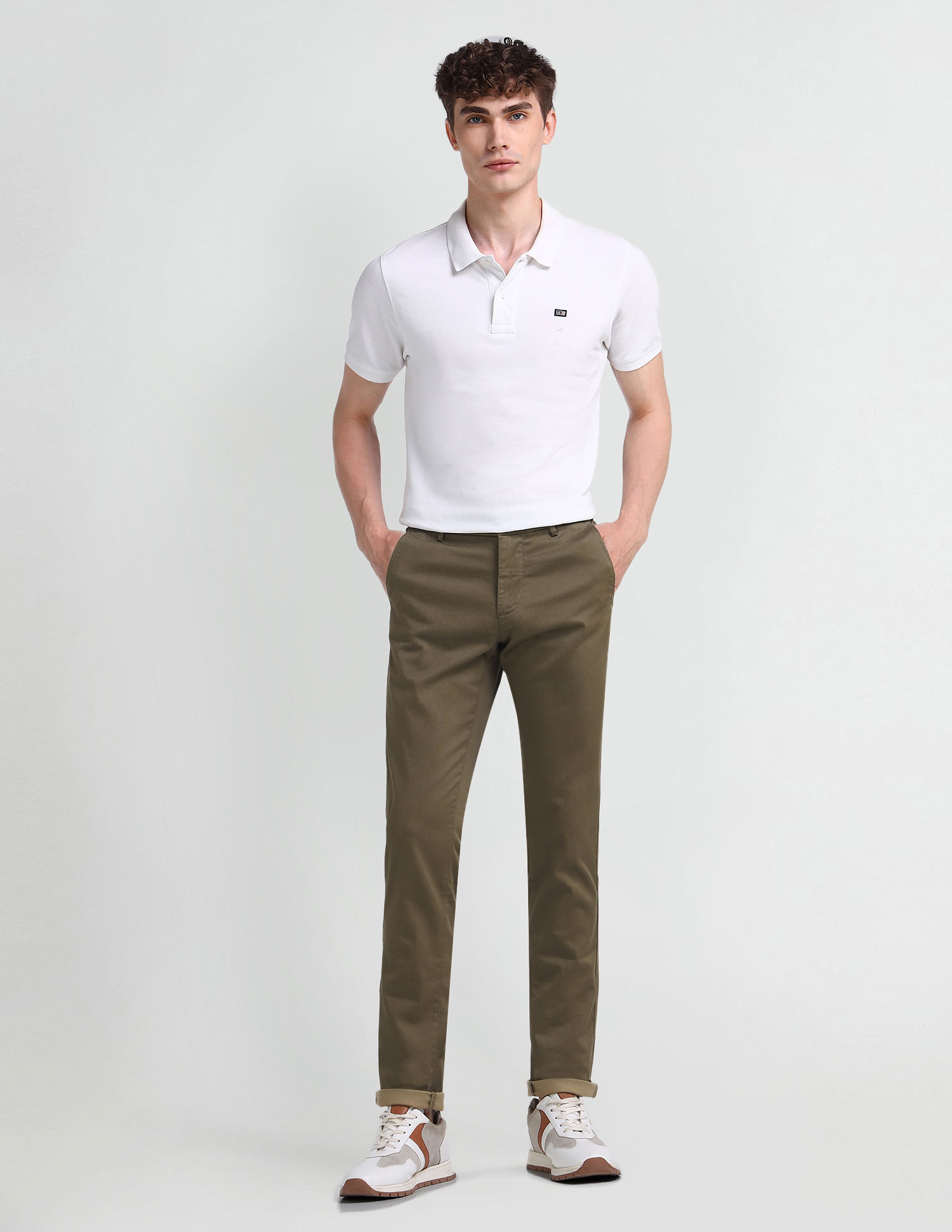 Arrow Sport Slim Fit Textured Trousers