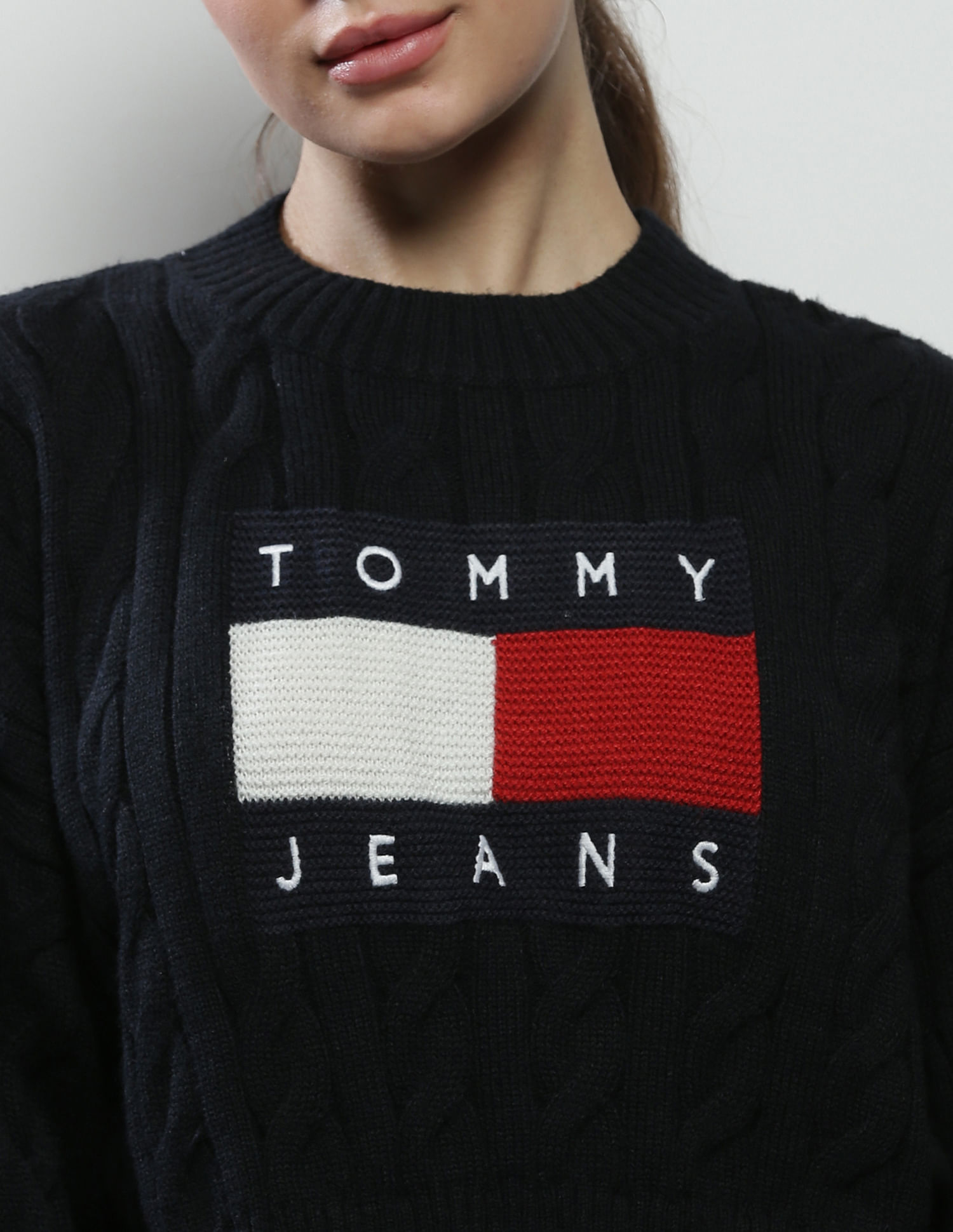 Tommy hilfiger red and black deals sweater