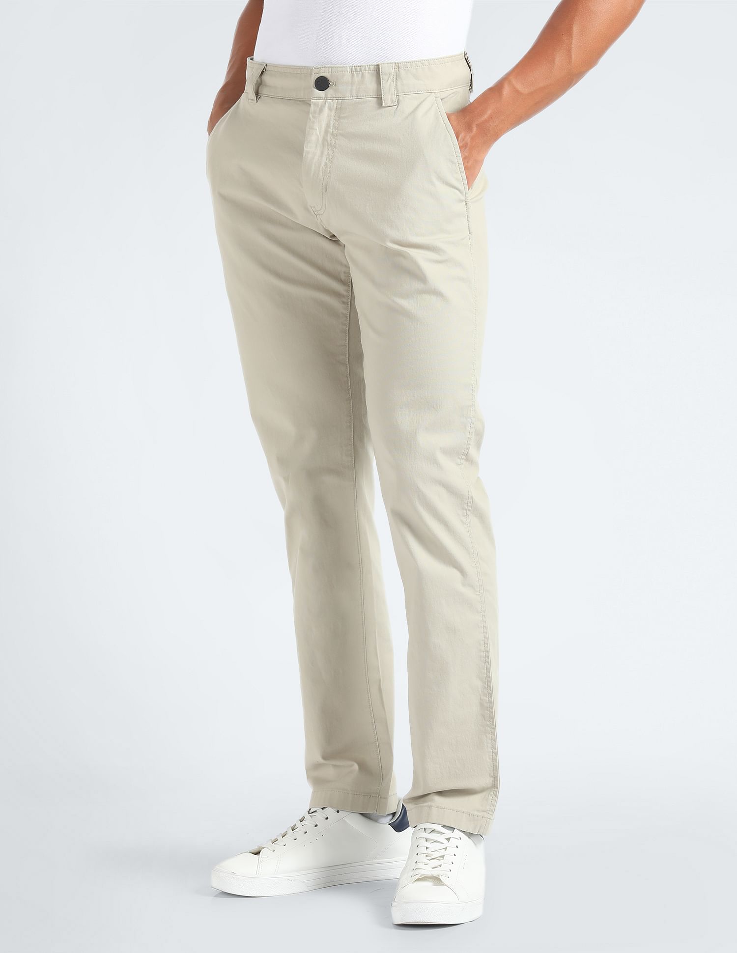 Calvin Klein Solid Tapered Chinos