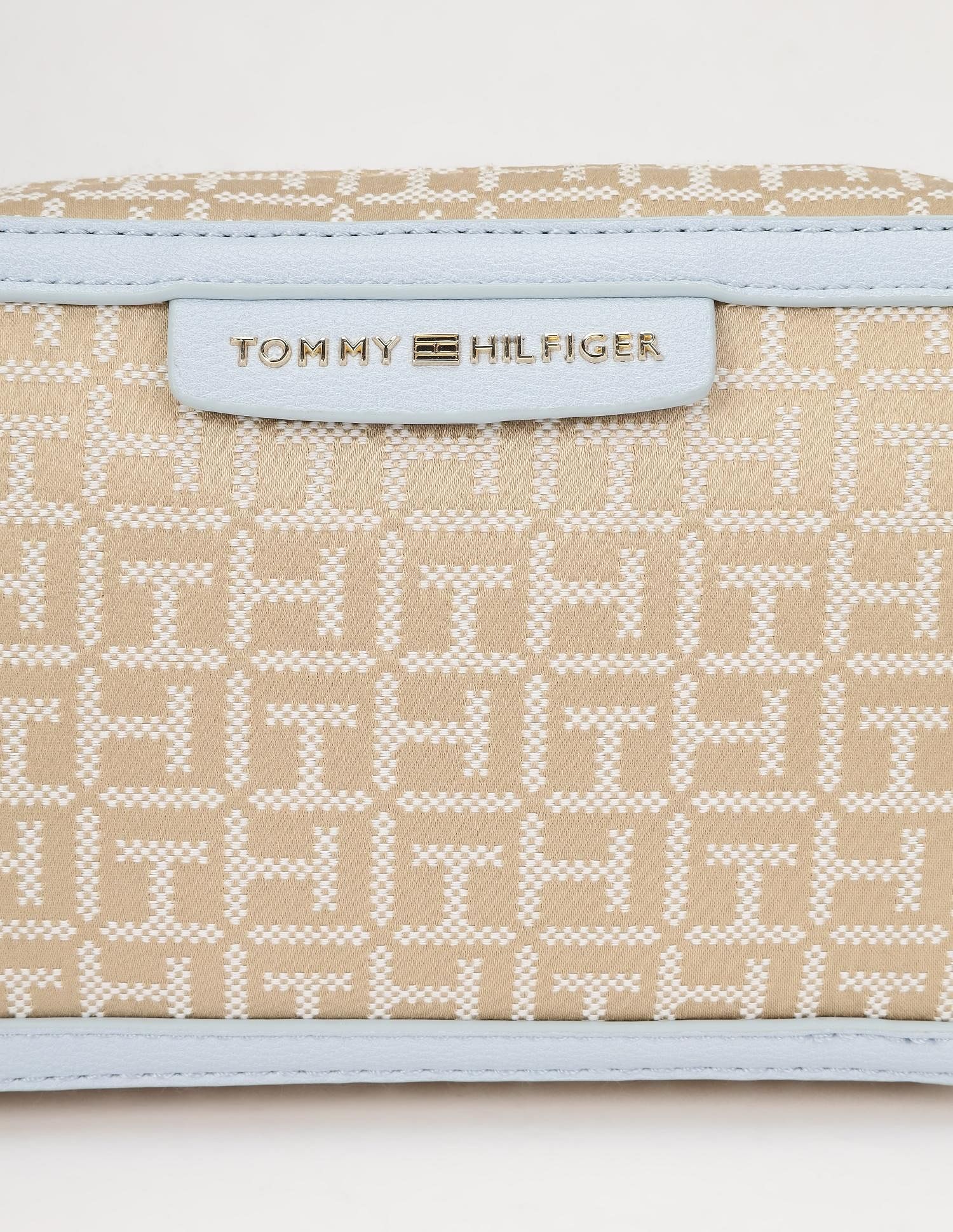 Tommy Hilfiger Logo Beige Polyester Sling Bag