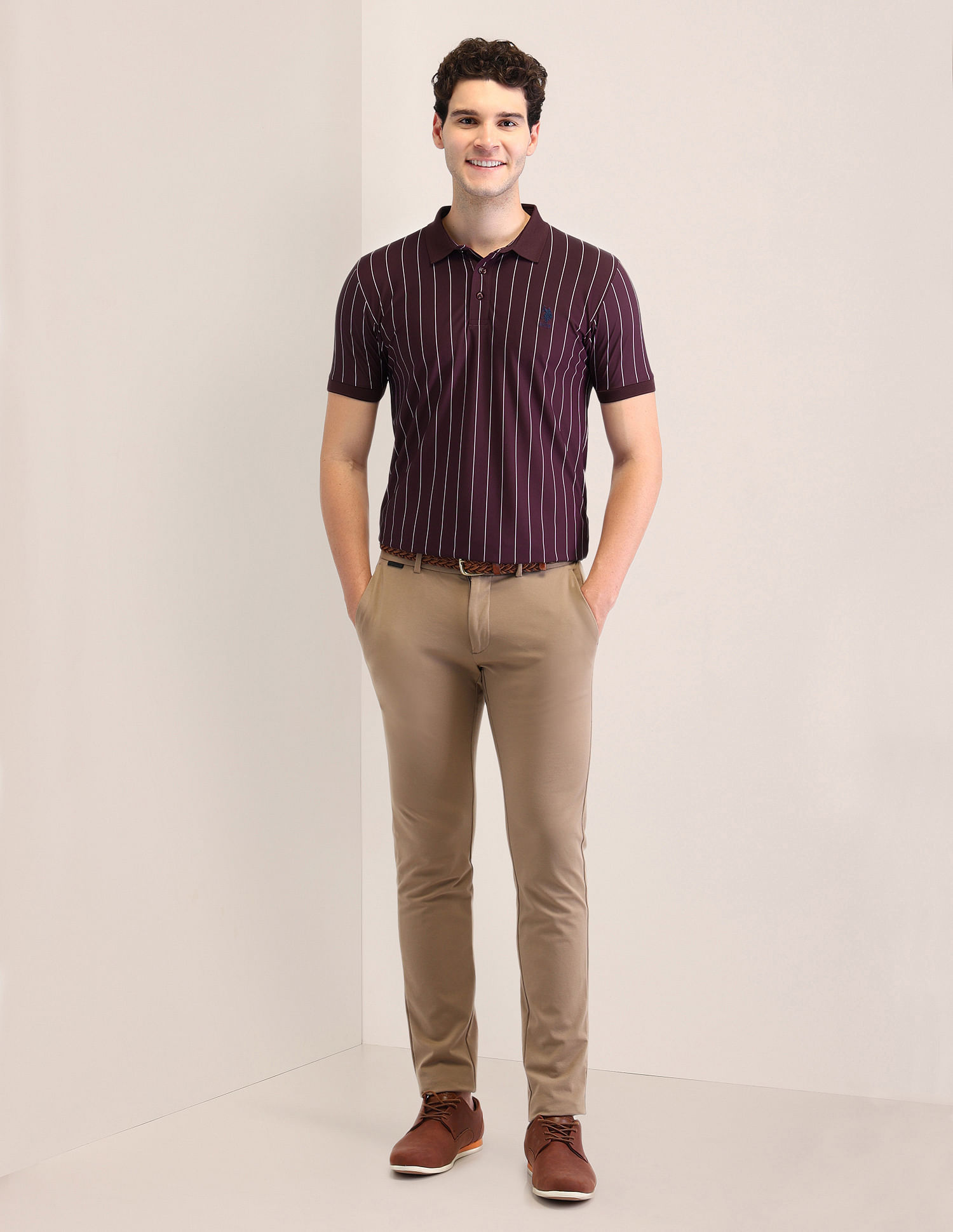 U.S. Polo Assn. Vertical Striped Slim Fit Polo Shirt