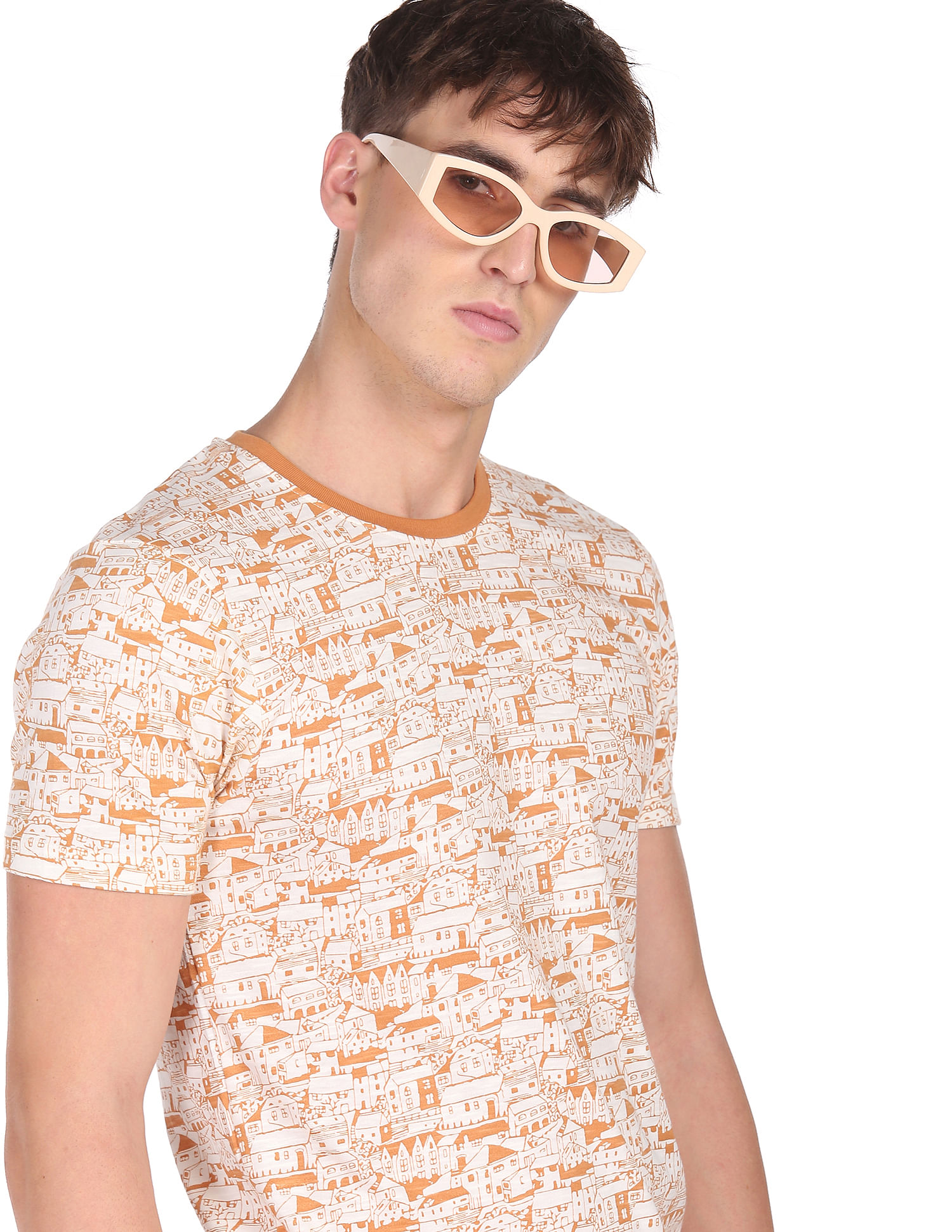 Flying Machine All Over Print Cotton T-Shirt