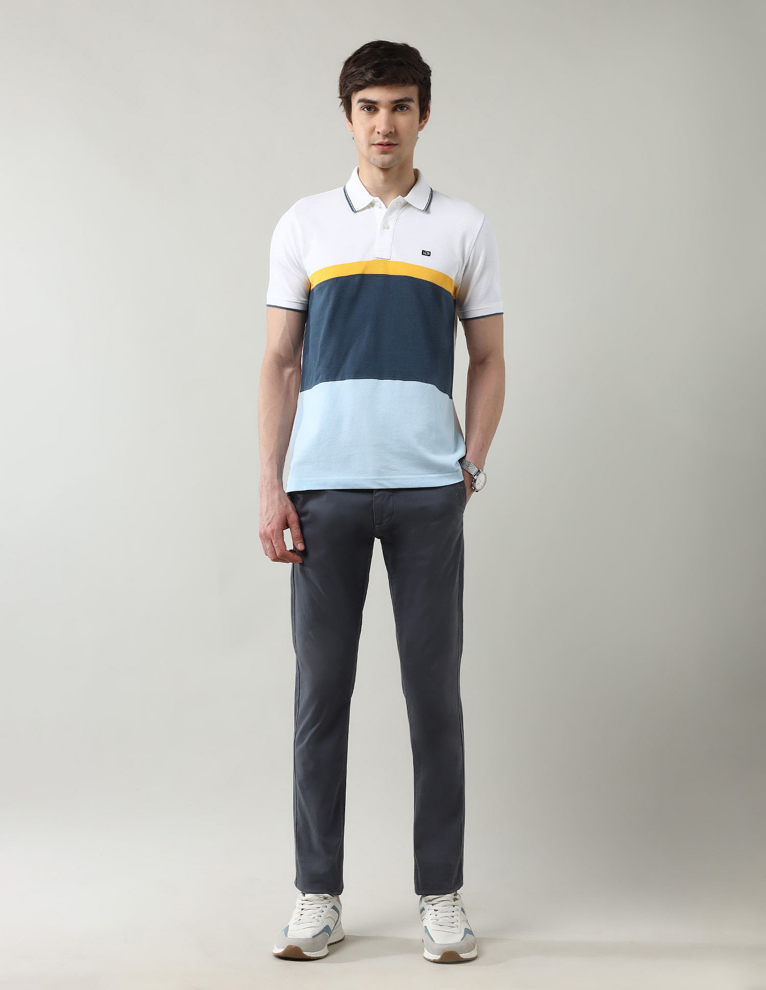Arrow Sport Colourblocked Regular Fit Polo Shirt