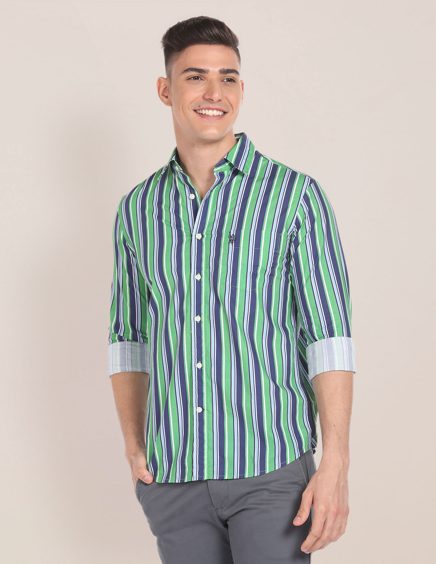 Green White Striped Shirts - Buy Green White Striped Shirts online