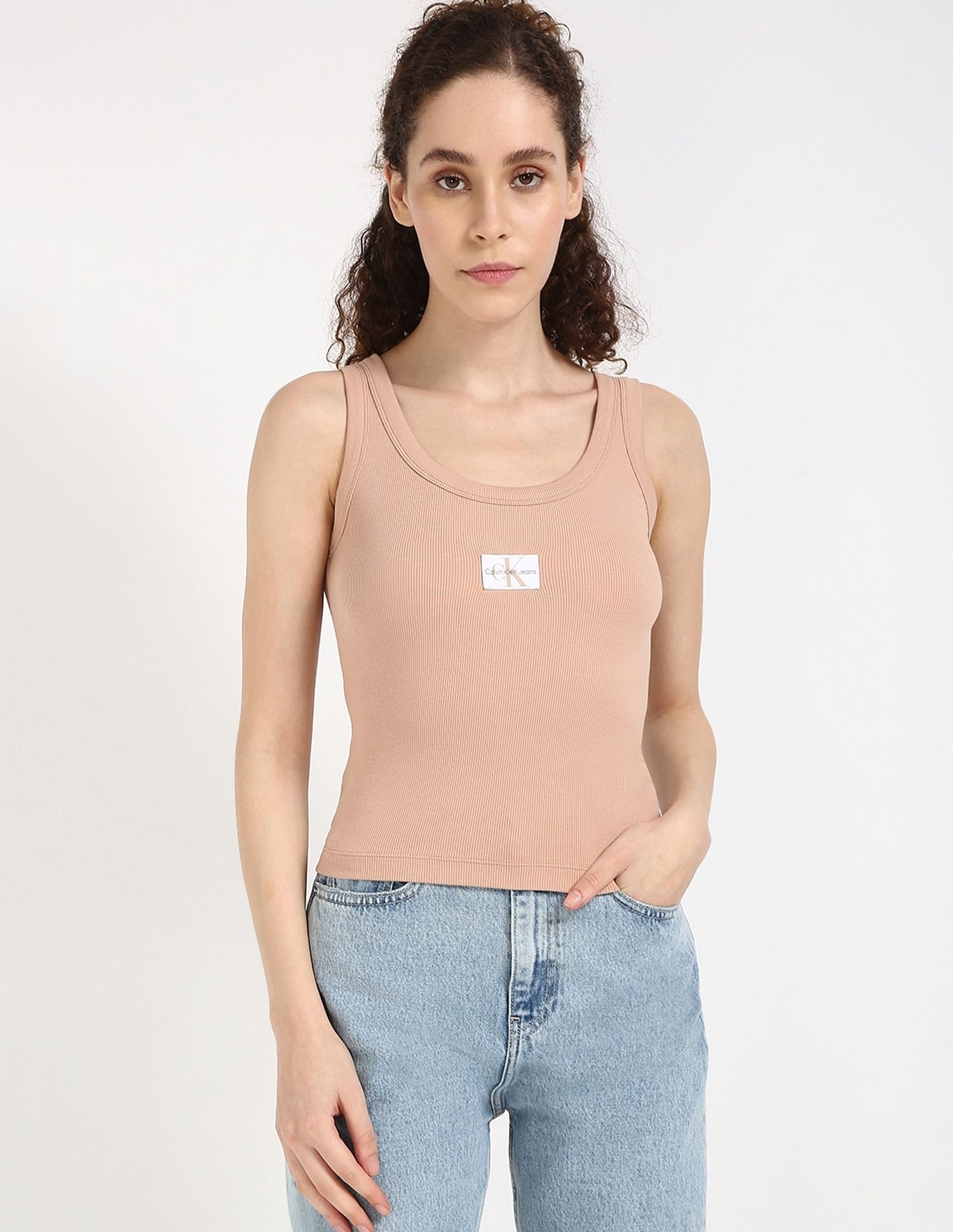 Calvin Klein Jeans Slim-Fit Cotton Round Neck Tank Top