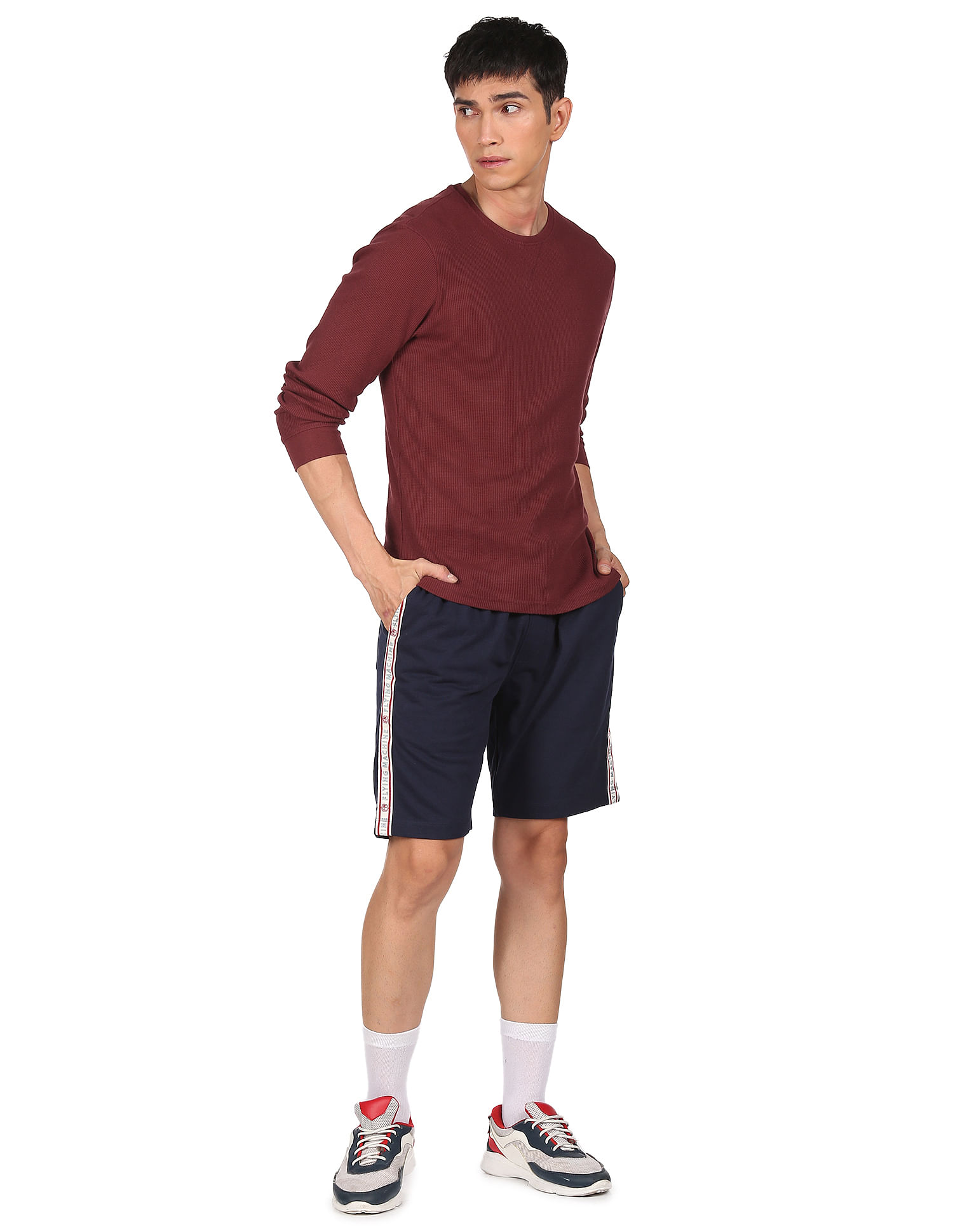 Flying Machine Long Sleeve Textured T-Shirt
