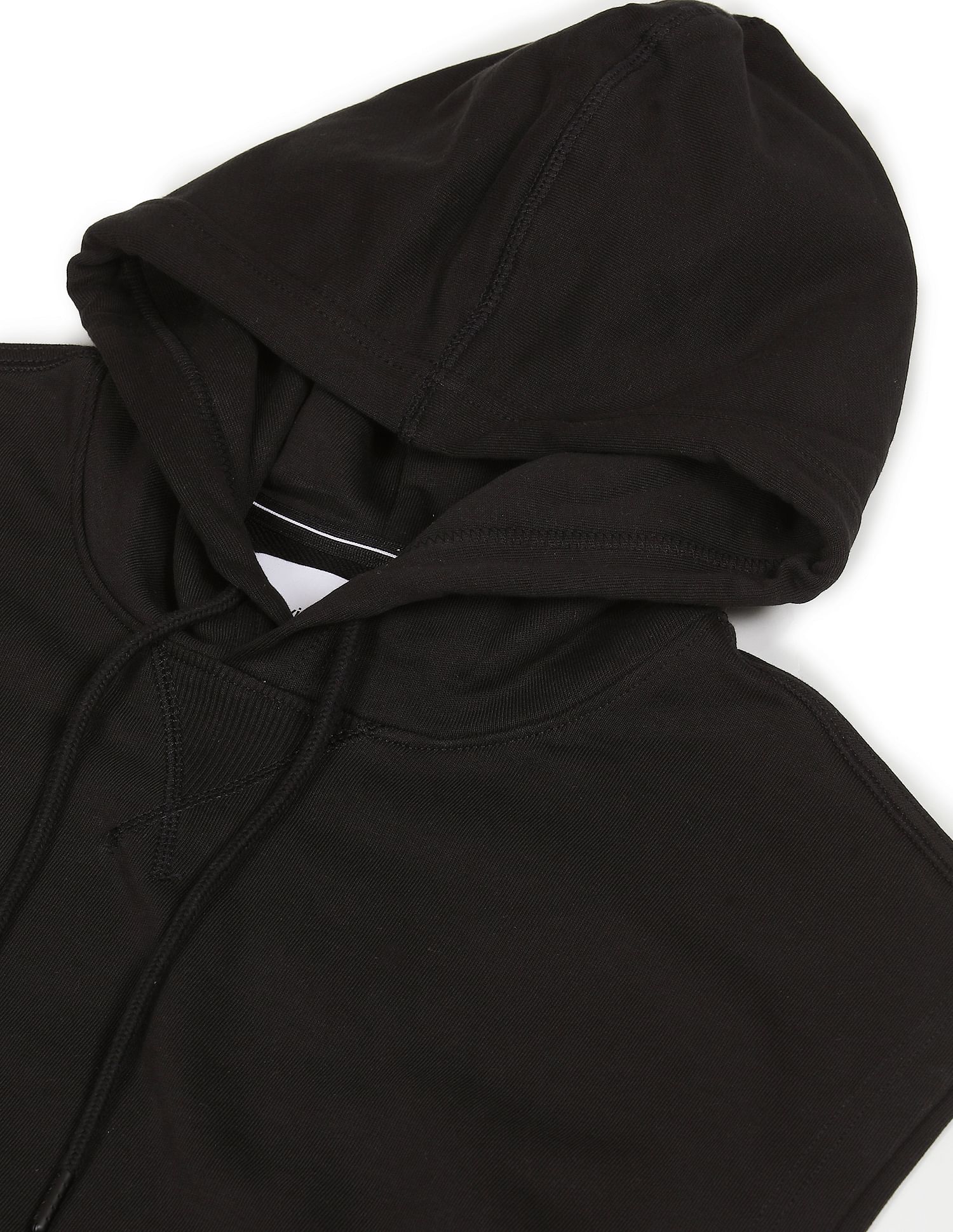 Calvin Klein Jeans Men Black Monogram Badge Sleeveless Hooded Sweatshirt