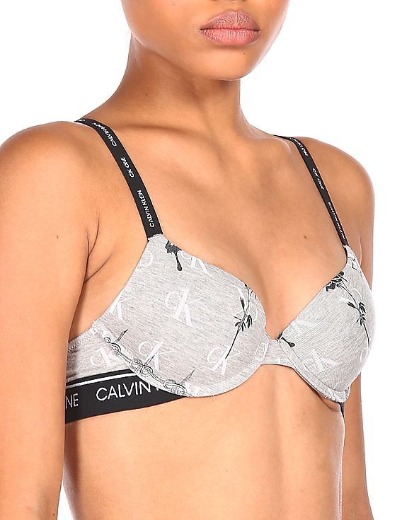 Buy Calvin Klein Women Grey Padded Underwired T-Shirt Bra 