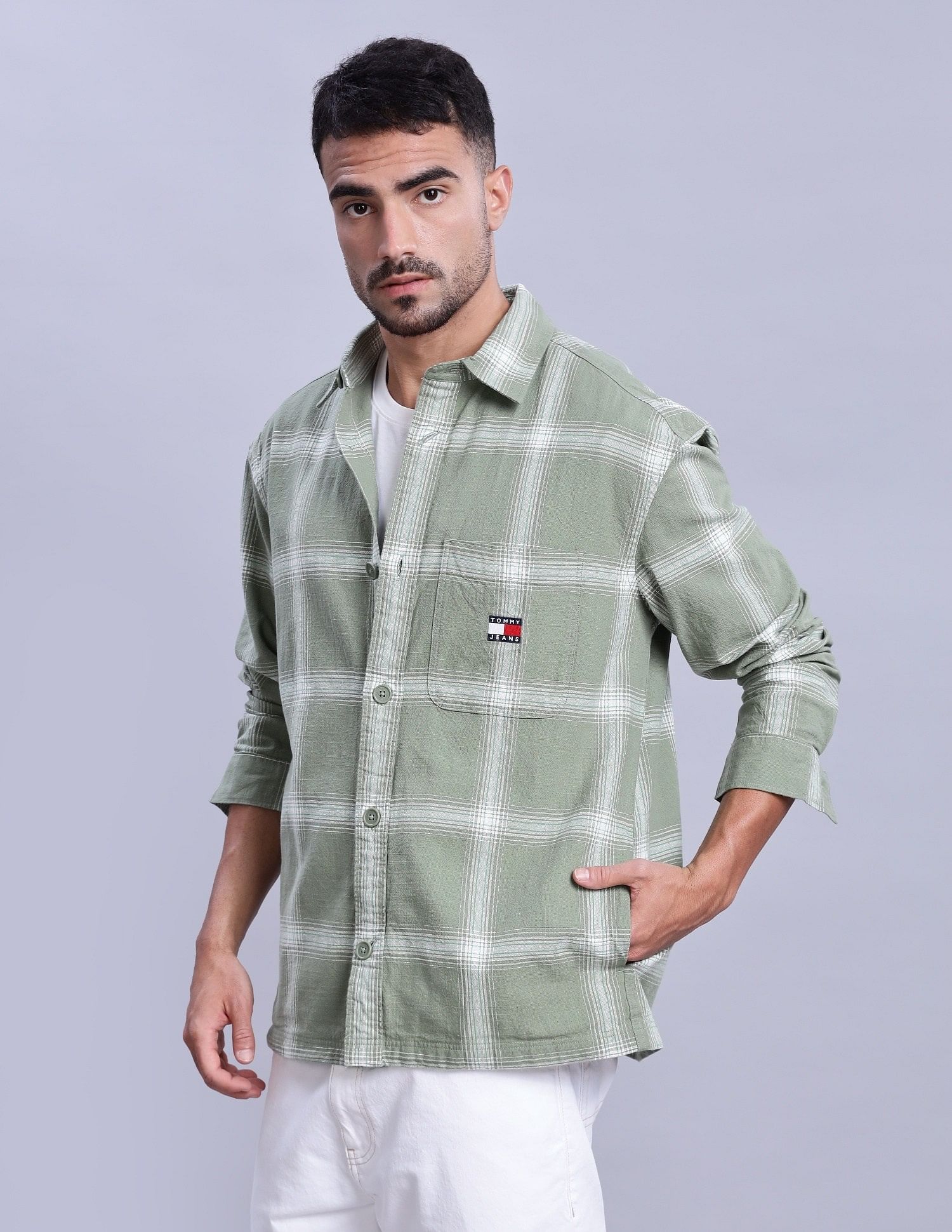 Tommy Hilfiger Checked Oversized-Fit Woven Shirts