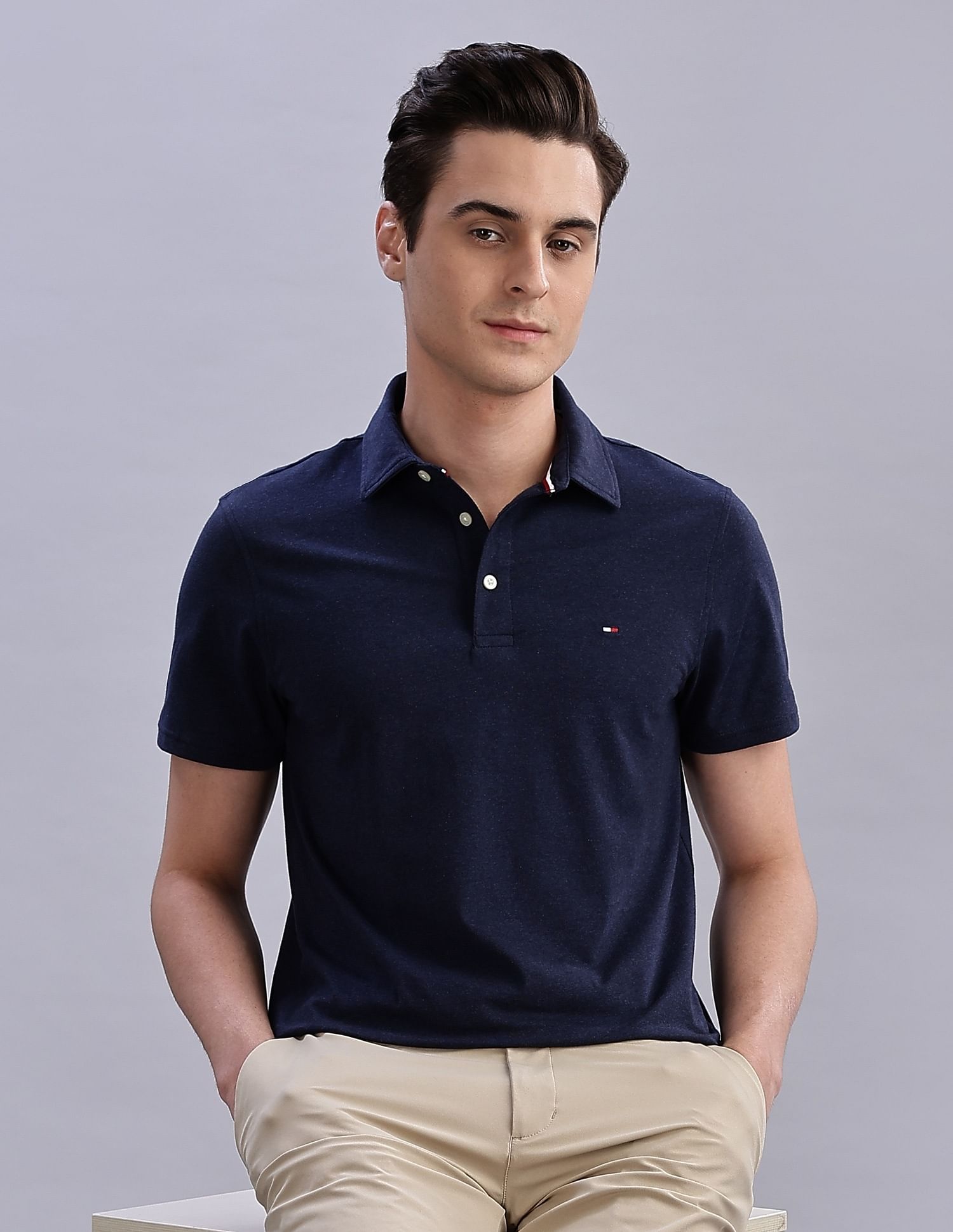 Tommy Hilfiger Solid Regular-Fit Cotton Polo Shirts