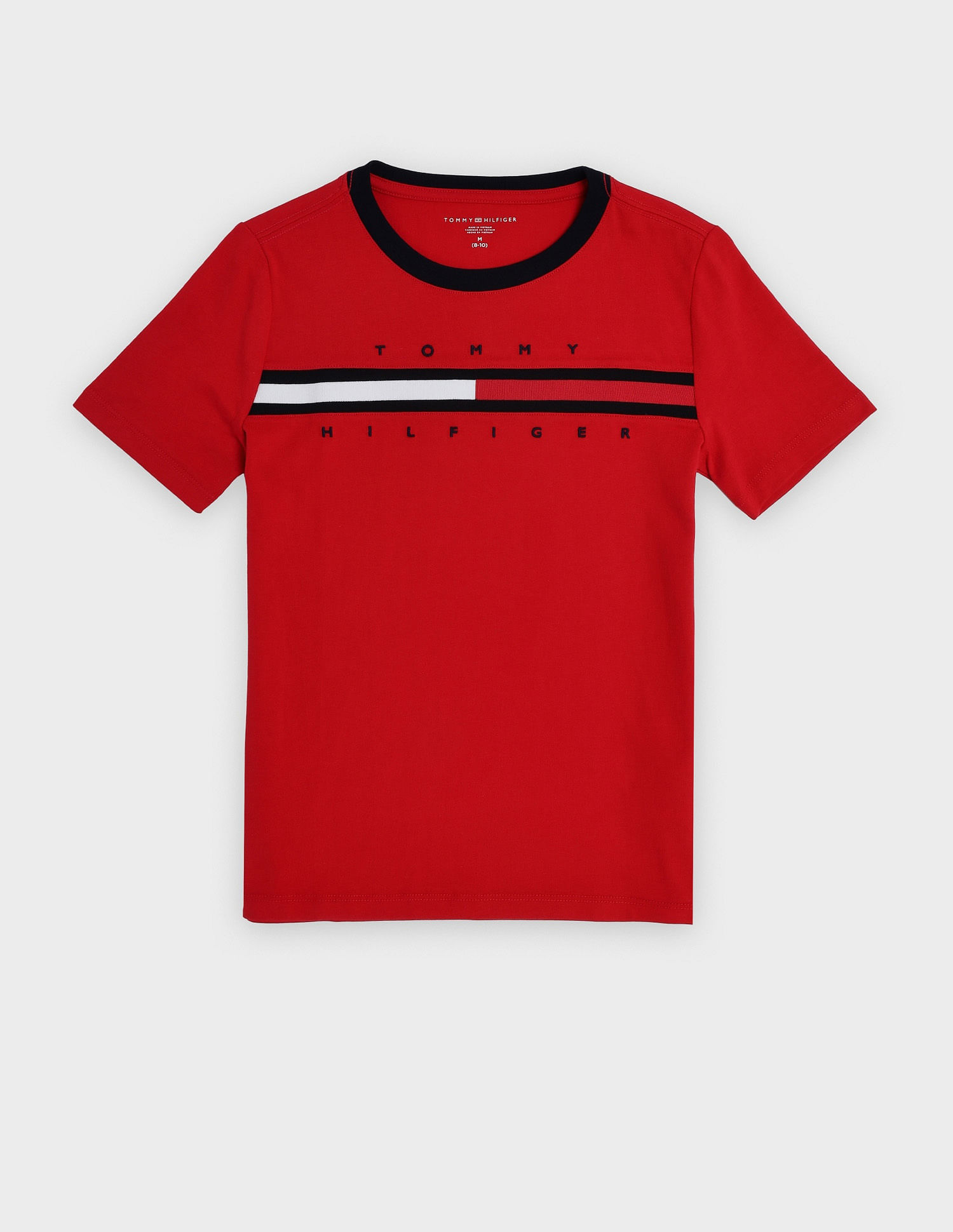 Tommy Hilfiger Kids Boys Embroidered Logo Regular Fit Cotton T-Shirt