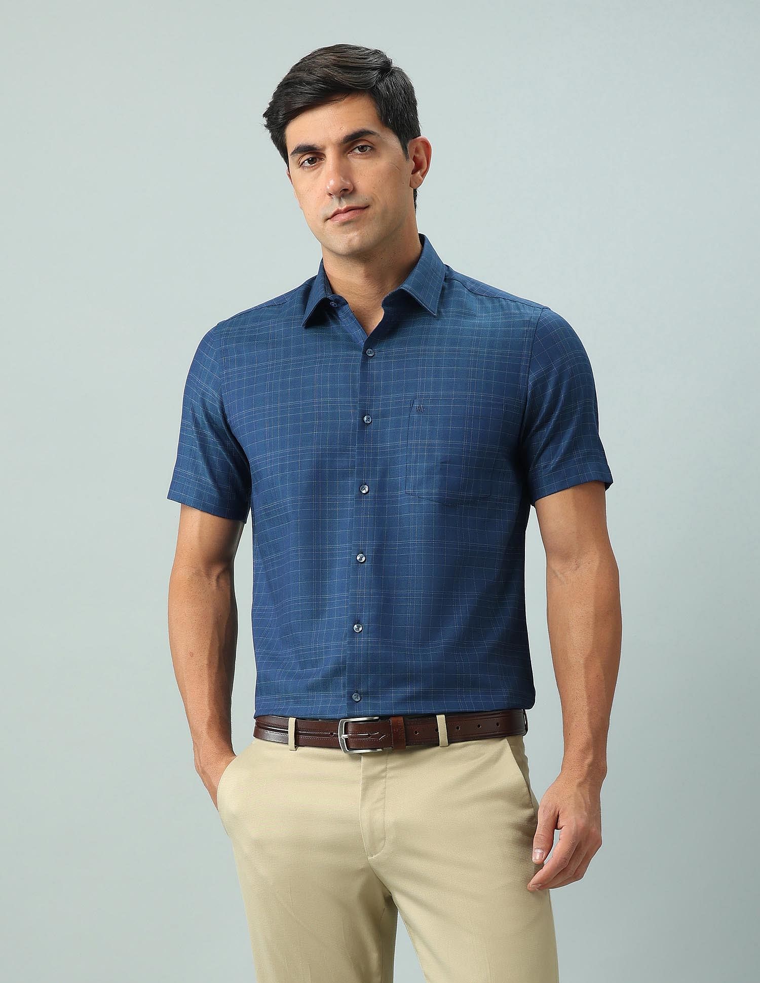 Arrow Liberty Classic Regular Fit Graph Checked Shirt