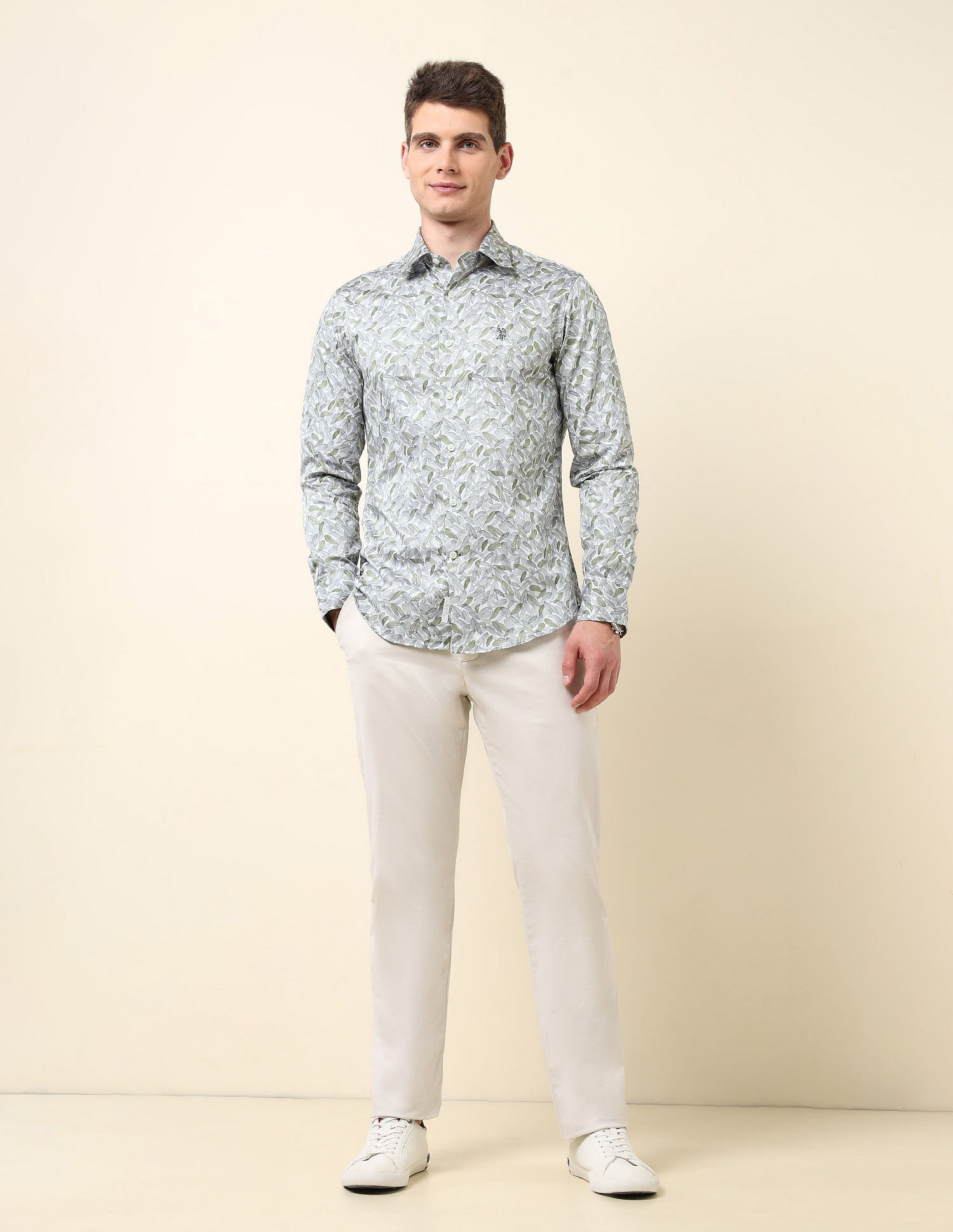 U.S. Polo Assn. Tropical Printed Satin Shirt