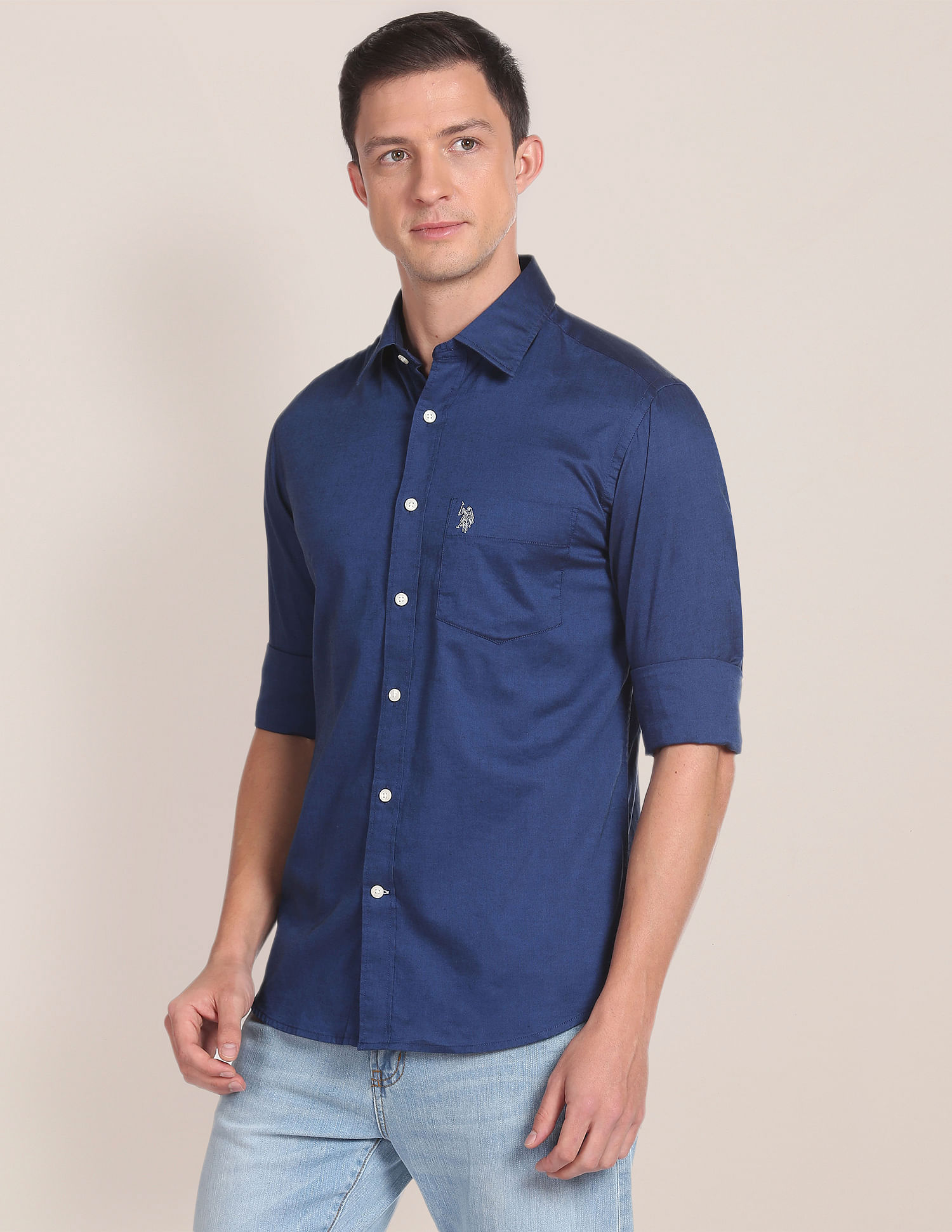 U.S. Polo Assn. Solid Cotton Tailored Shirt