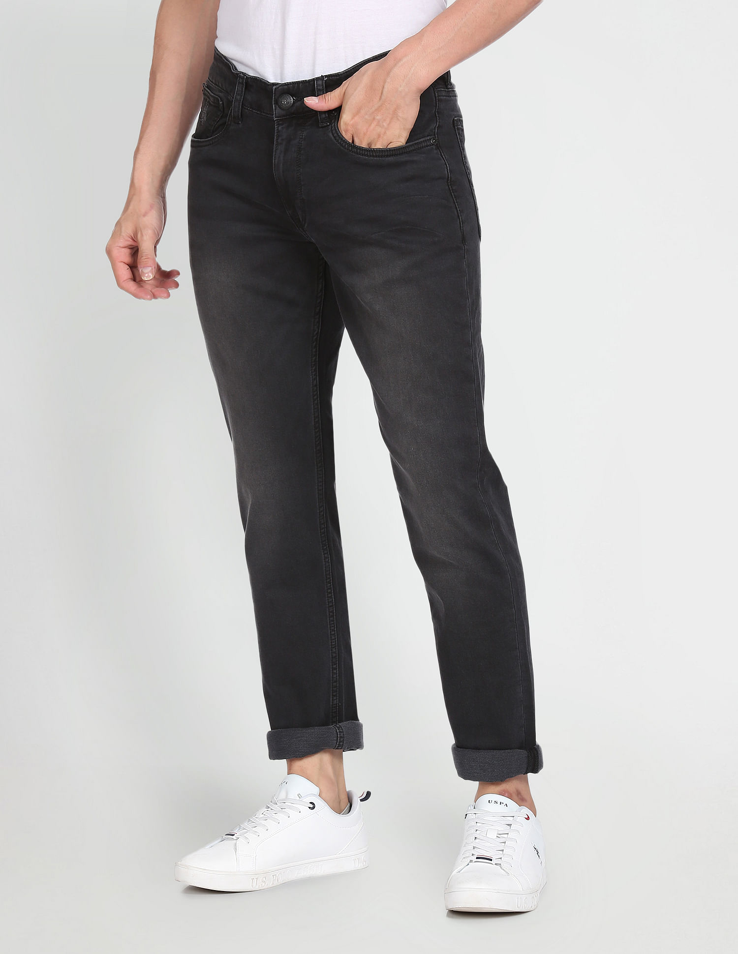 U.S. Polo Assn. Denim Co. Brandon Slim Tapered Fit Black Jeans