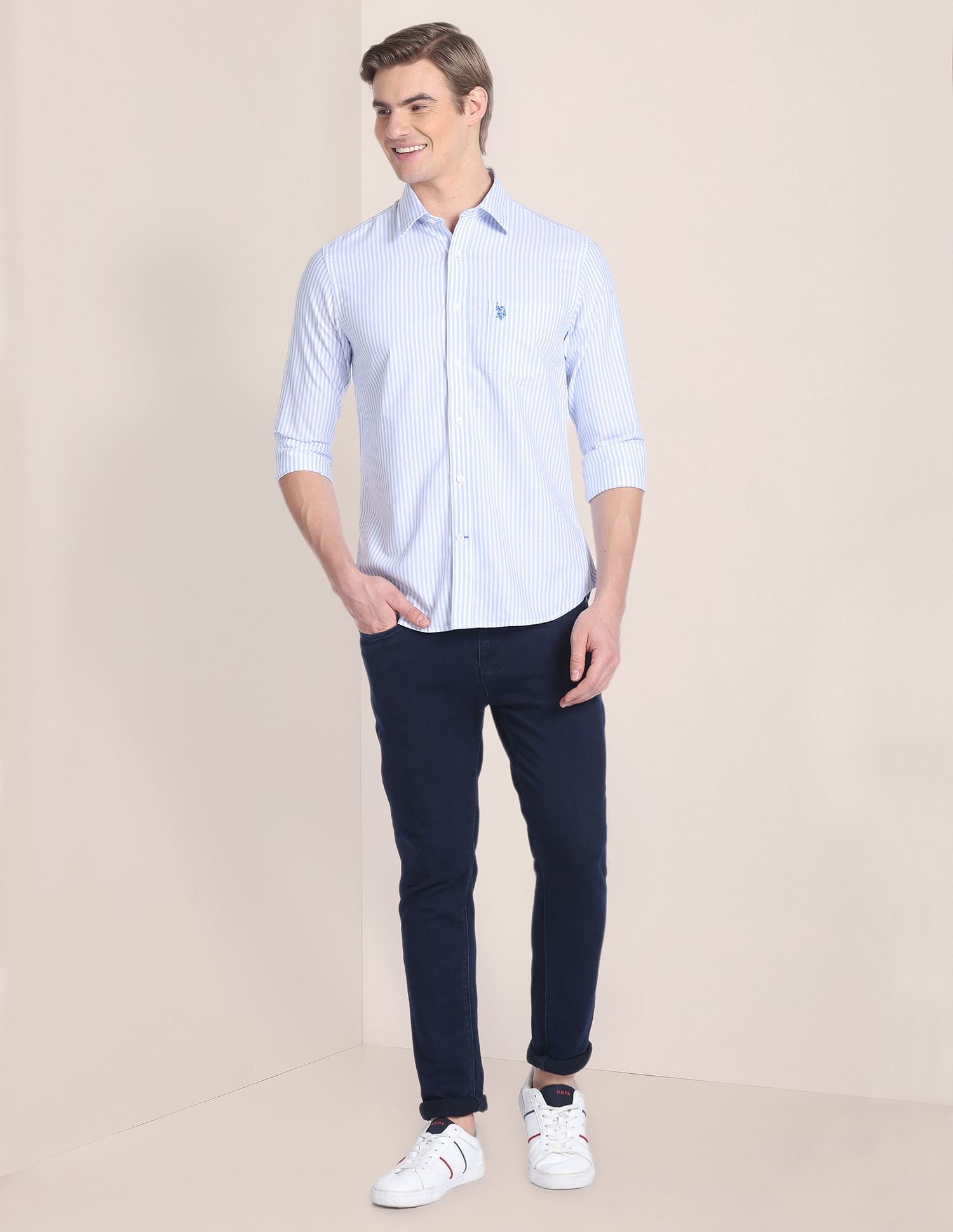 Buy U.S. Polo Assn. Vertical Stripe Oxford Shirt - NNNOW.com