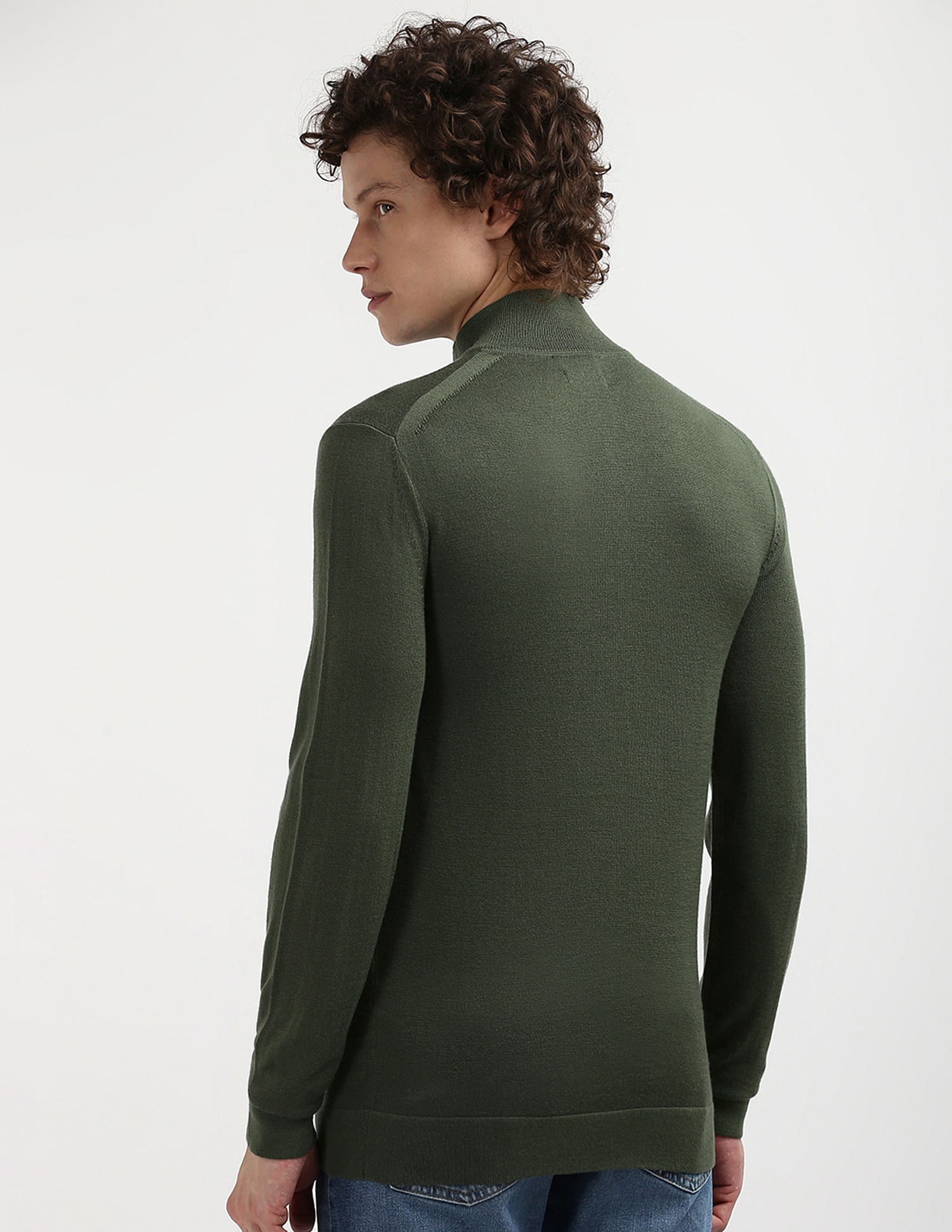 Calvin Klein Merino Wool Zip Up Sweater