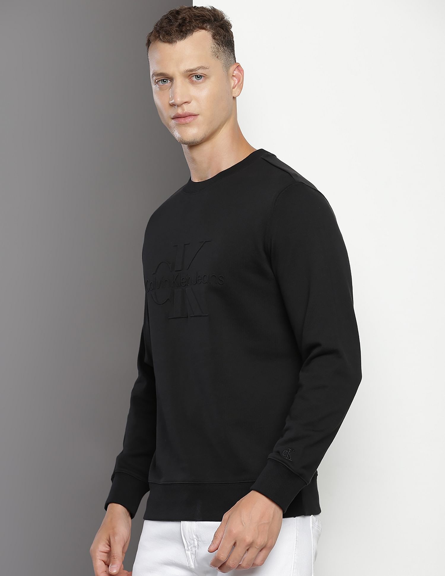 Buy Calvin Klein Sustainable Embossed Monogram Sweatshirt NNNOW