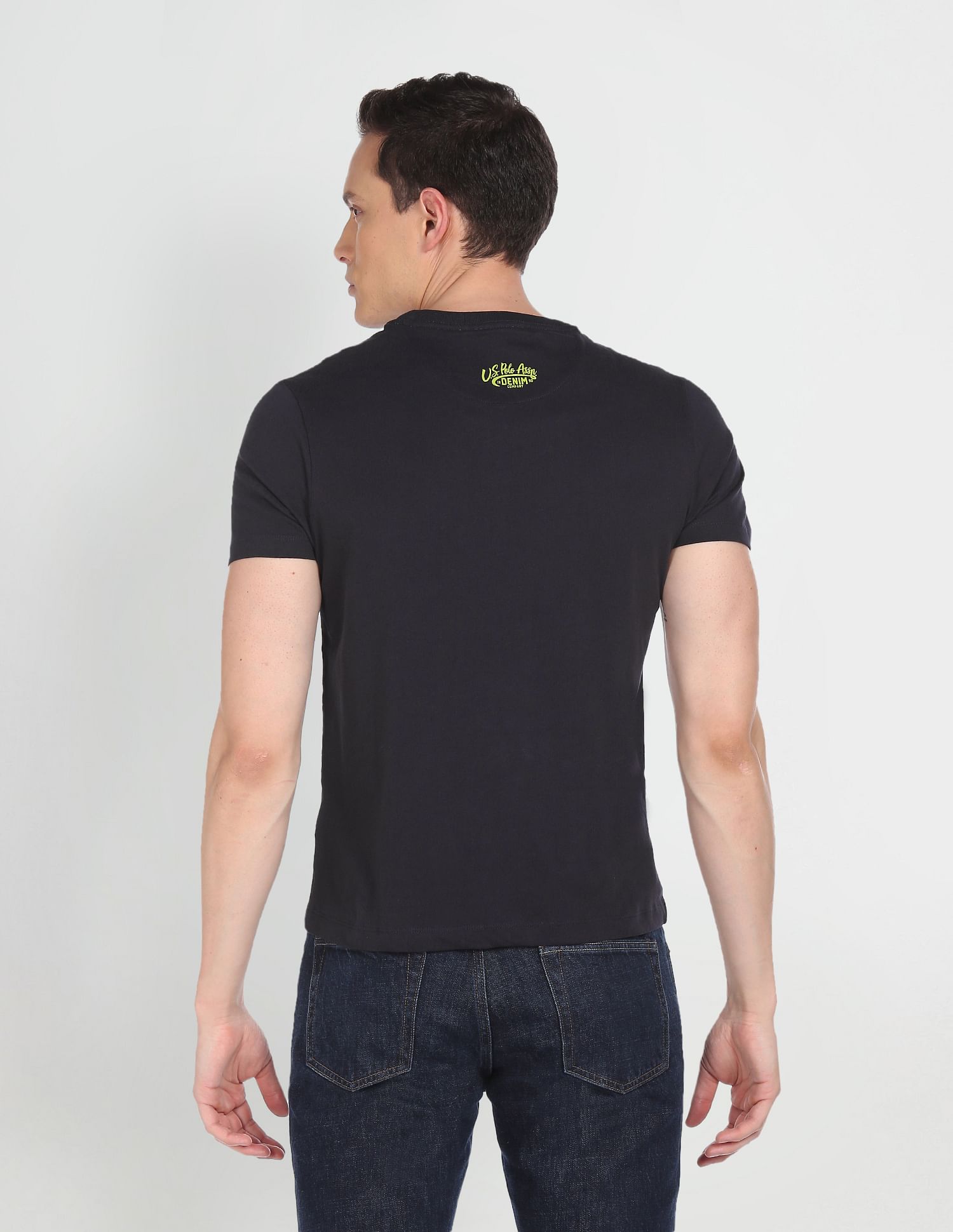 U.S. Polo Assn. Denim Co. Ribbed Neck Brand Print T-Shirt