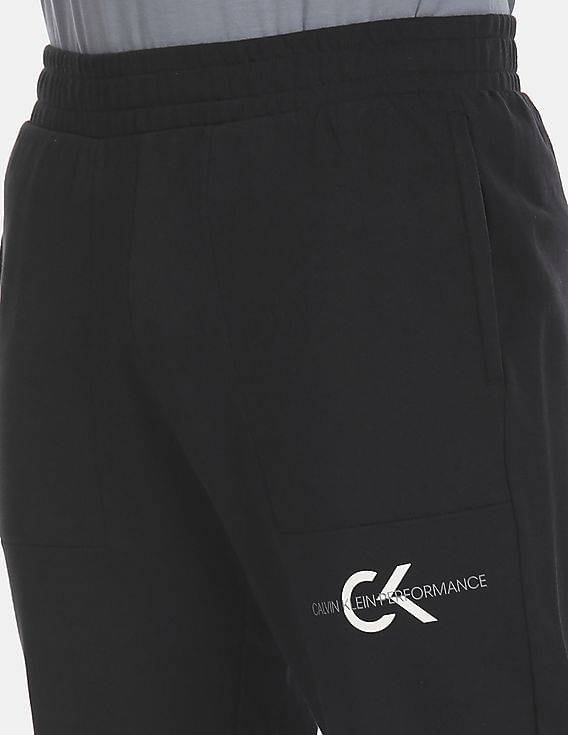 Buy Calvin Klein Men Black Organic Motion Hangout Knit Track Pants