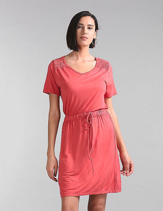 Buy GAP Women Orange Drawstring Waist Dress NNNOW