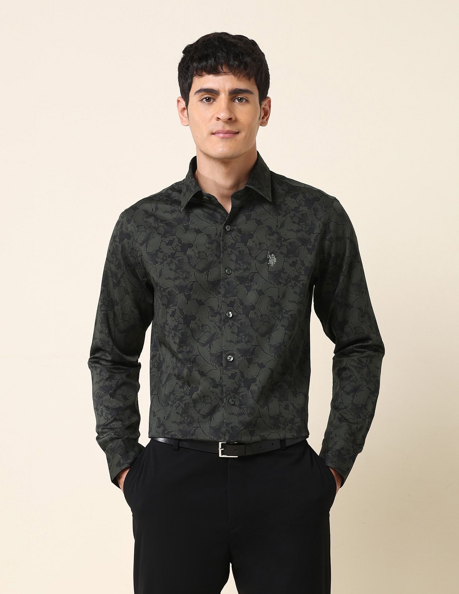 U.S. Polo Assn. Floral Printed Tailored Fit Shirt