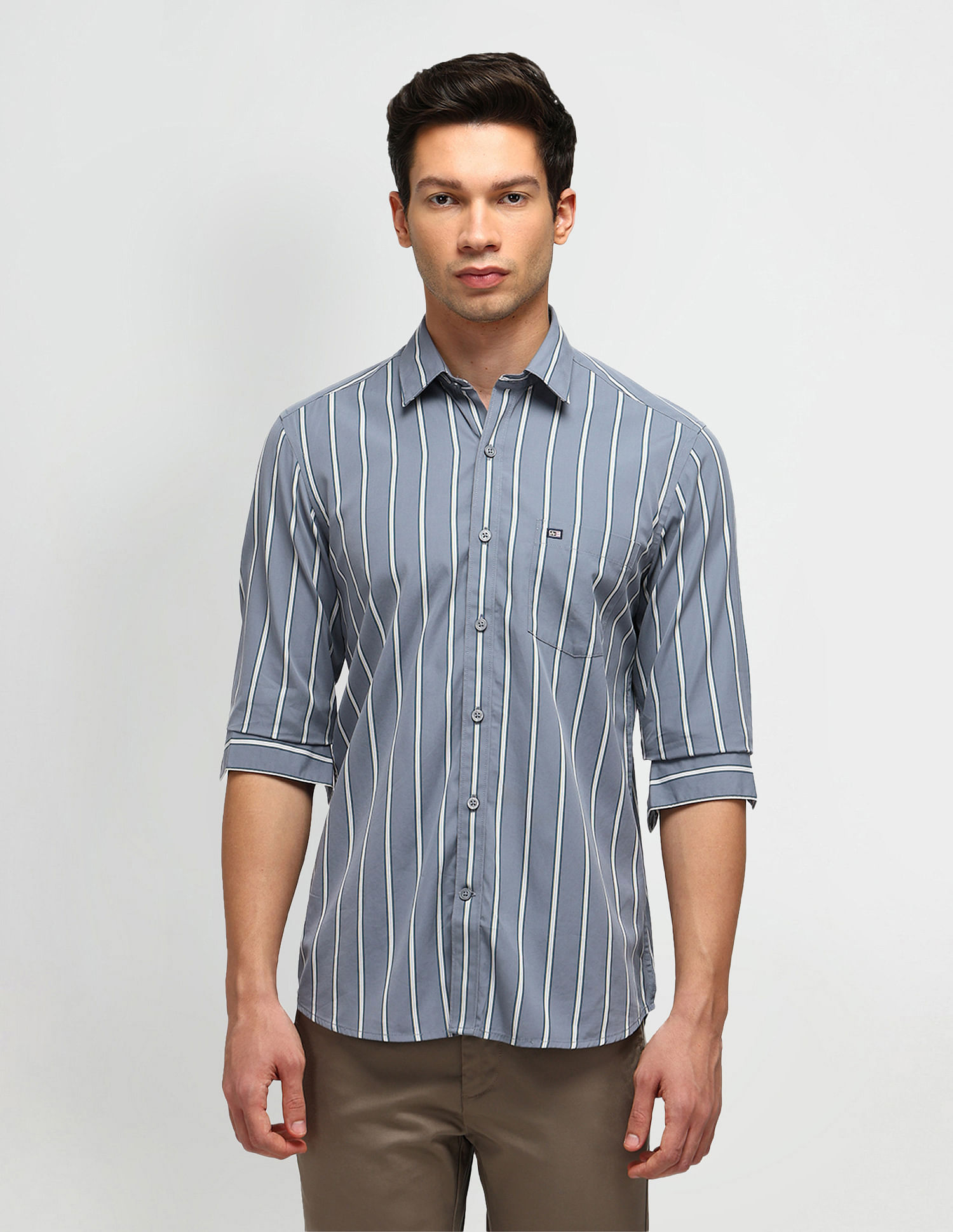 Arrow Sport Slim Fit Vertical Stripes Shirt