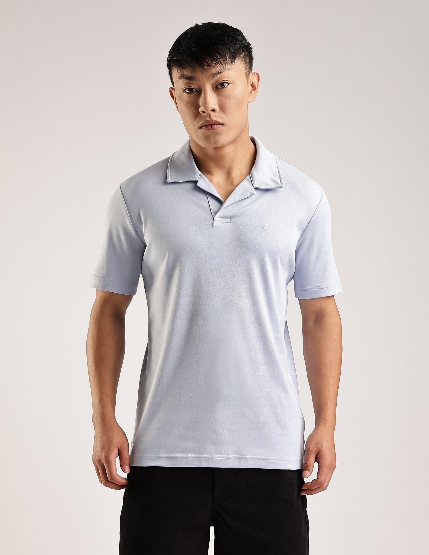 Calvin Klein Jeans Solid Slim-Fit Cotton Polo T-Shirt