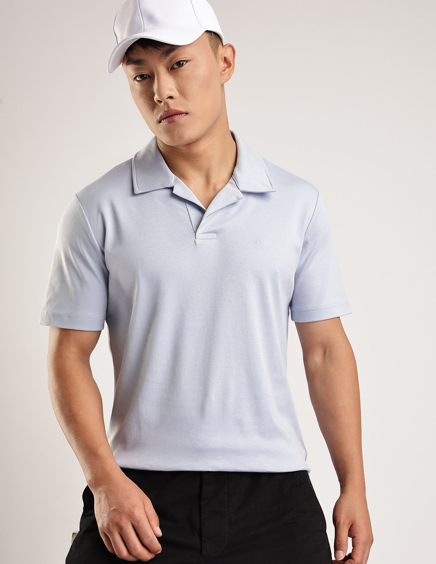 Calvin Klein Jeans Solid Slim-Fit Cotton Polo T-Shirt