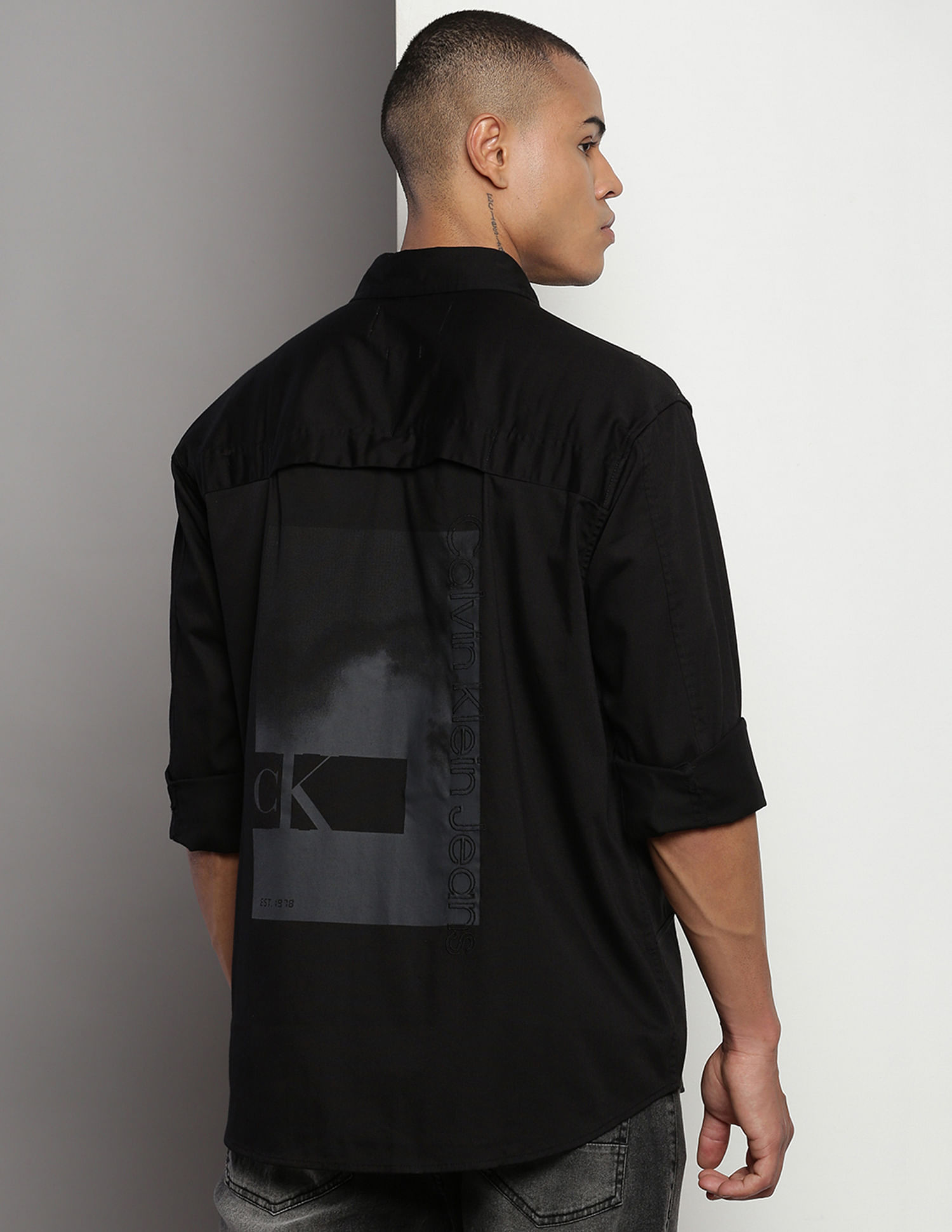 Calvin Klein Relaxed Fit Brand Print Shirt