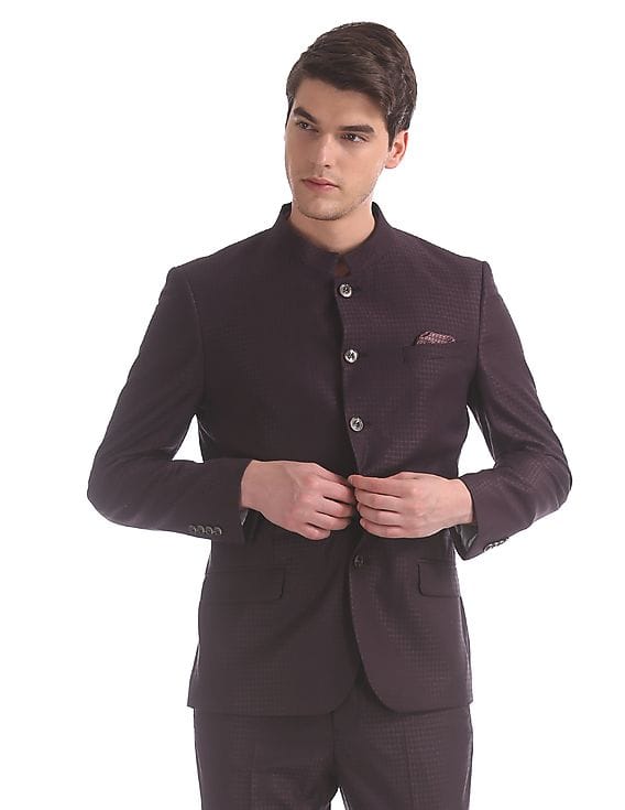 Buy Arrow Men Purple Body Tailored 
