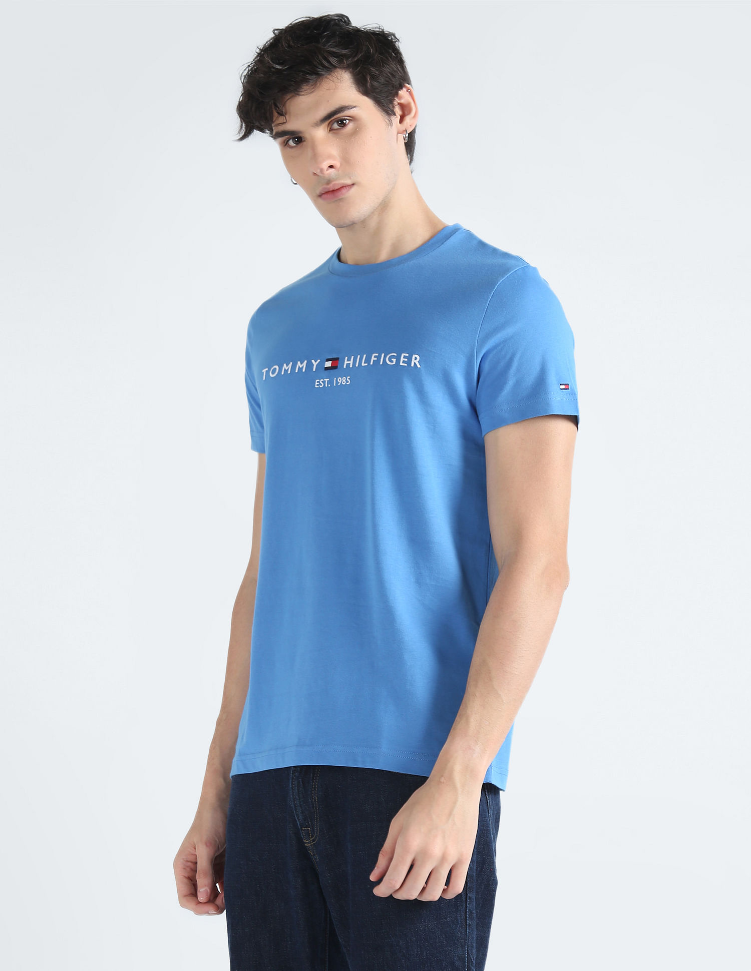 Tommy Hilfiger Organic Cotton Crew Neck Logo T-Shirt