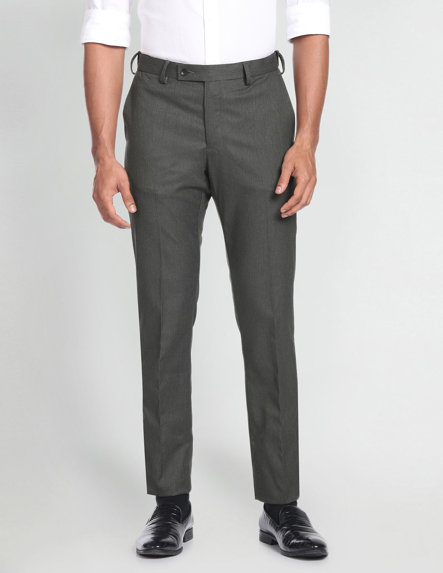 Arrow Dobby Hudson Regular Fit Trousers
