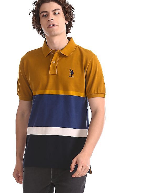 mustard polo shirt