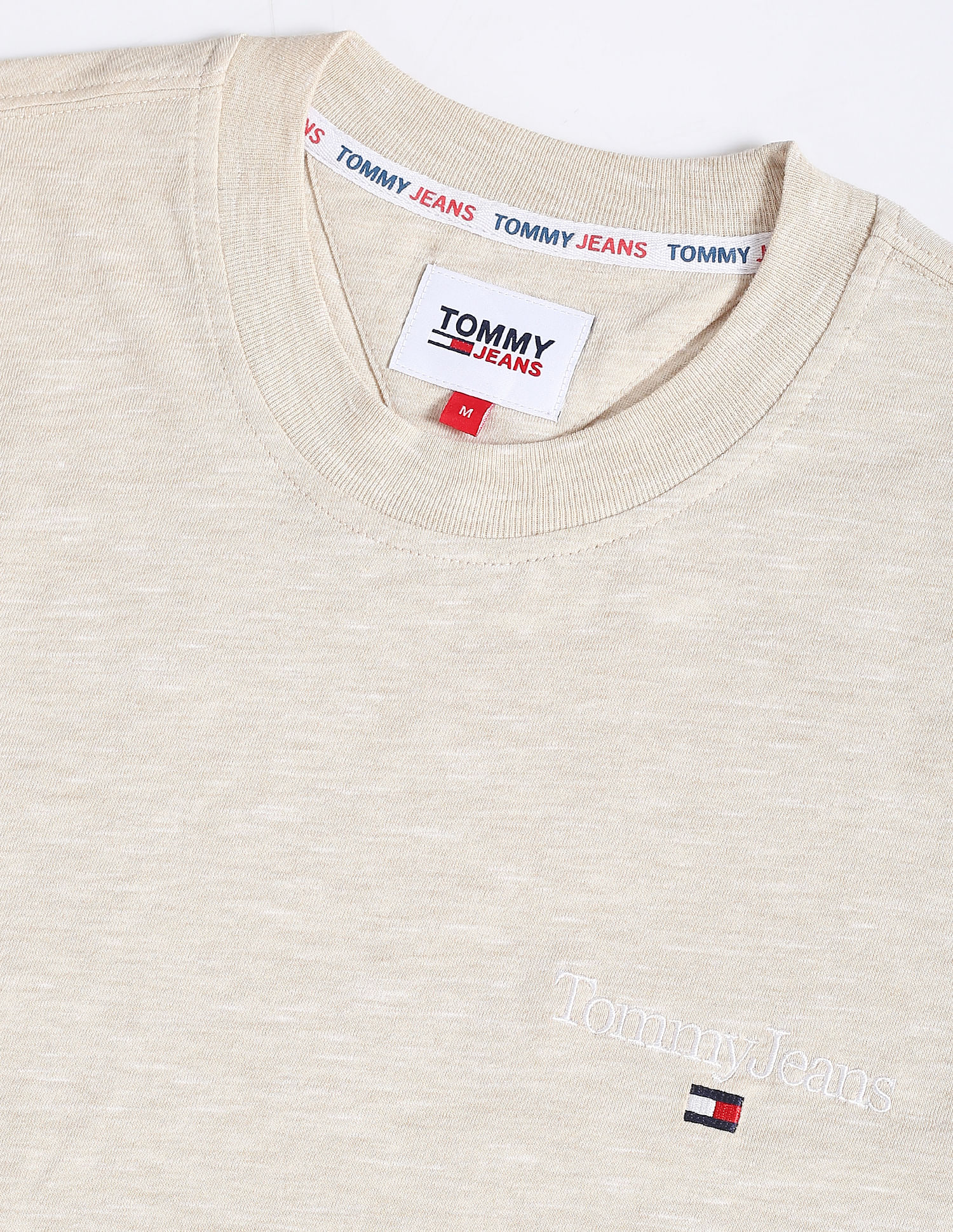 Tommy Hilfiger Heathered Linear Logo Regular Fit T-Shirt