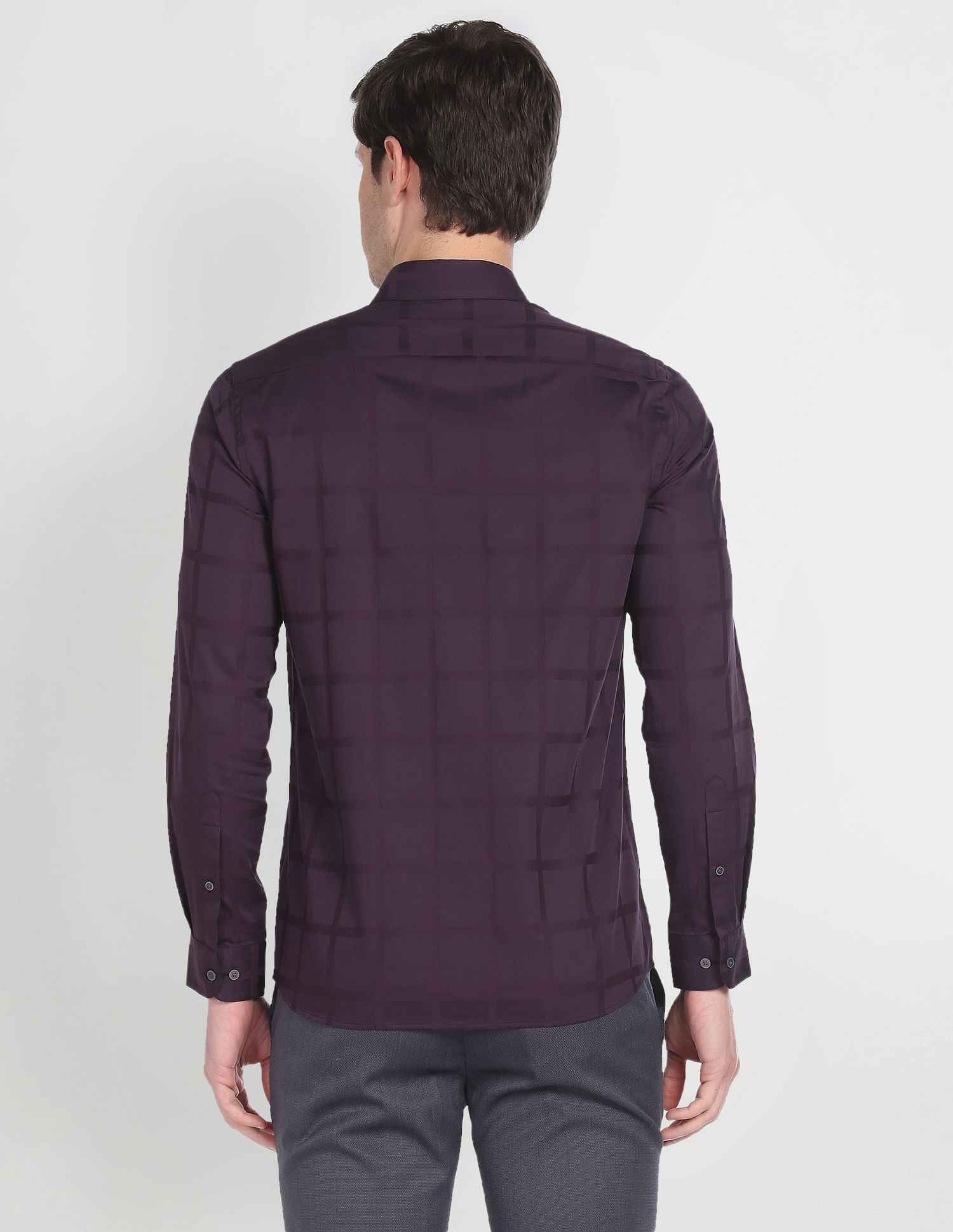 Arrow Newyork Windowpane Check Twill Shirt