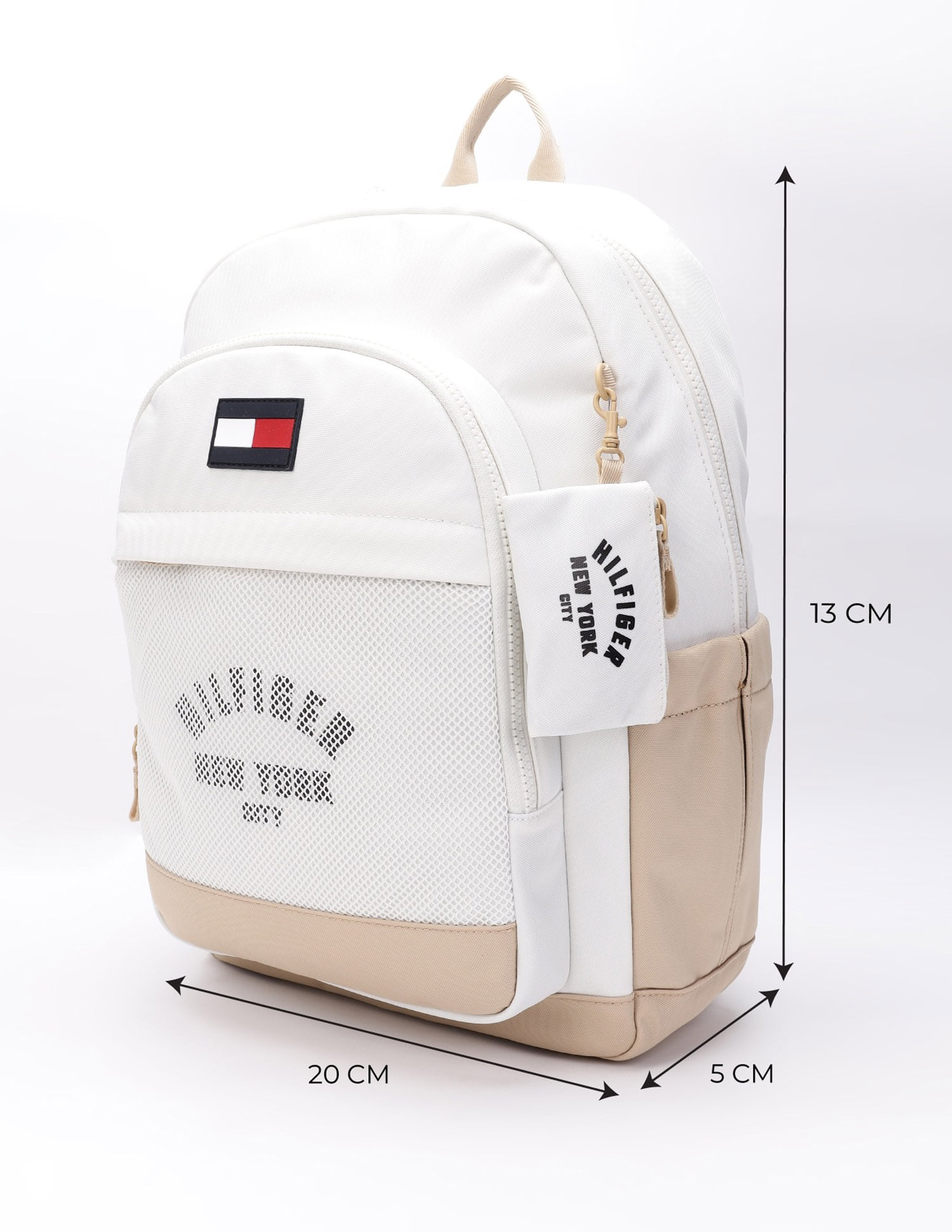 Tommy Hilfiger TH Logo Cream Backpack NWOT✨ Buy Tommy Hilfiger Logo Beige Nylon Backpack - NNNOW.com main image 4