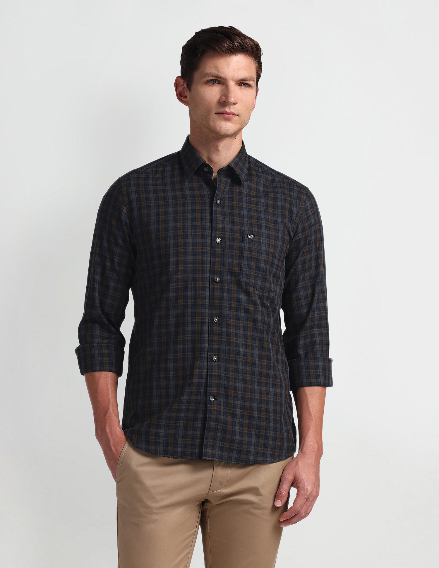 Arrow Sports Long Sleeve Slim Fit Shirt