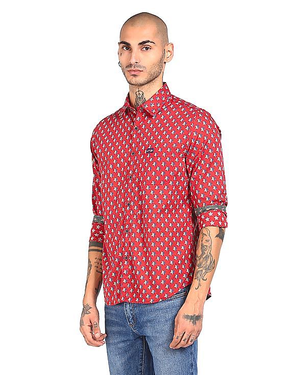 U.S. Polo Assn. Denim Co. Spread Collar Printed Casual Shirt