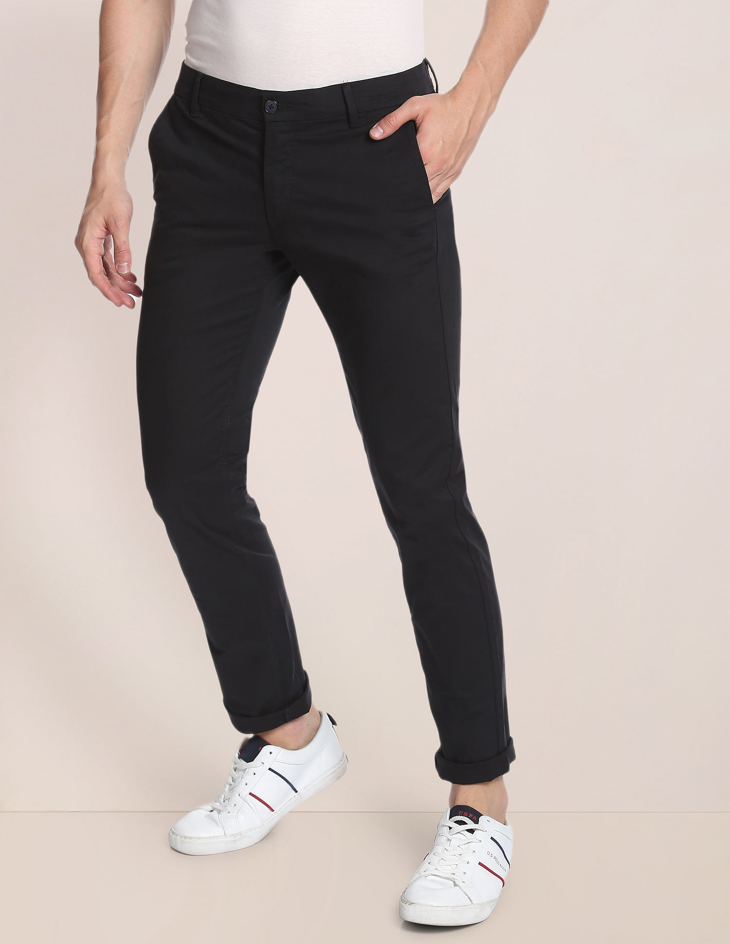 U.S. Polo Assn. Twill Textured Casual Trousers