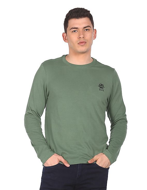 mens olive green long sleeve shirt