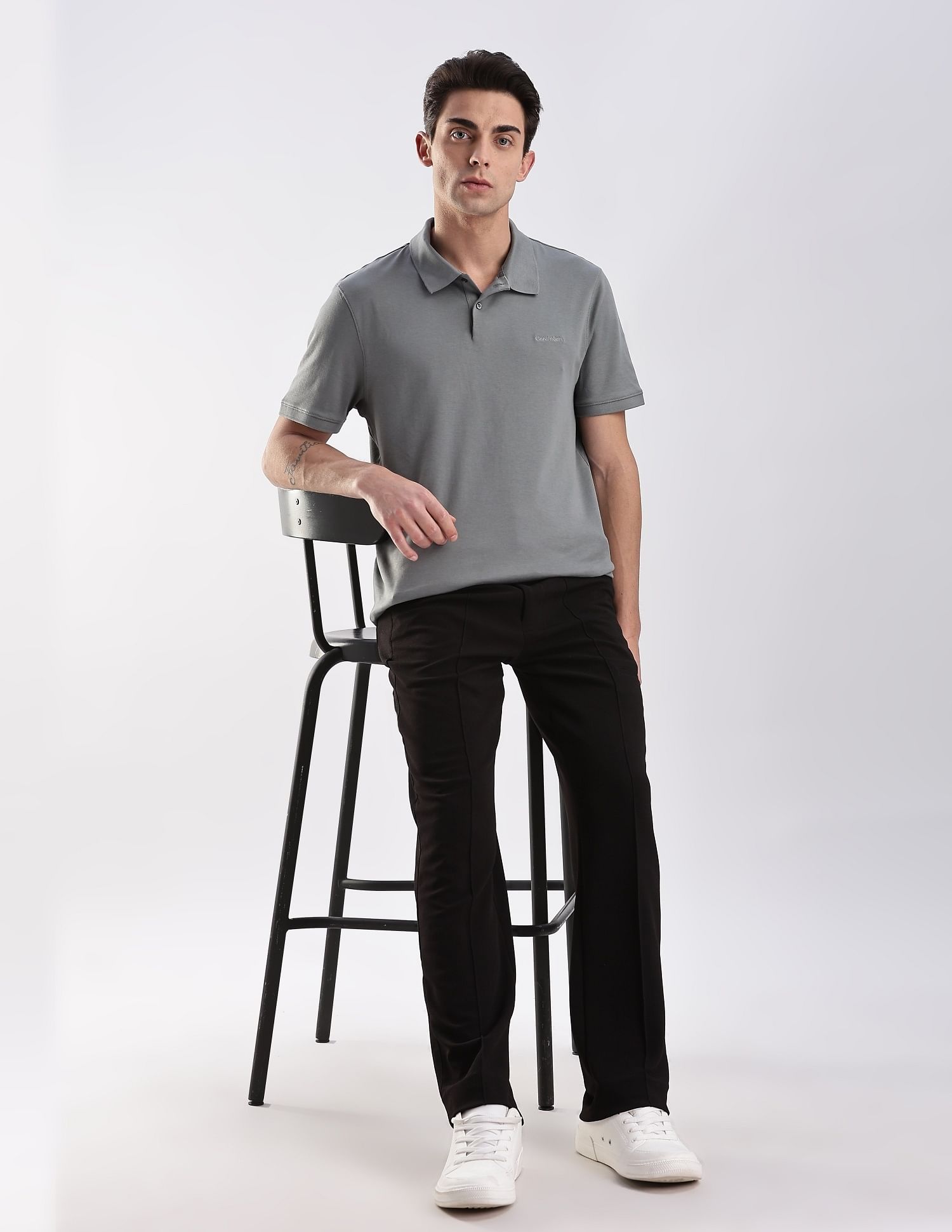 Calvin Klein Jeans Regular-Fit Solid Cotton Polo Shirt