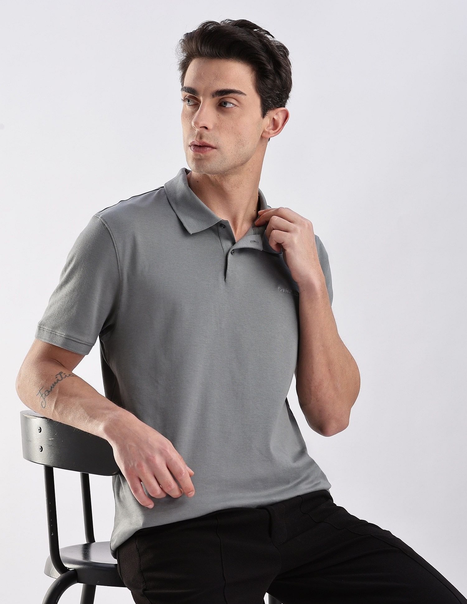 Calvin Klein Jeans Regular-Fit Solid Cotton Polo Shirt