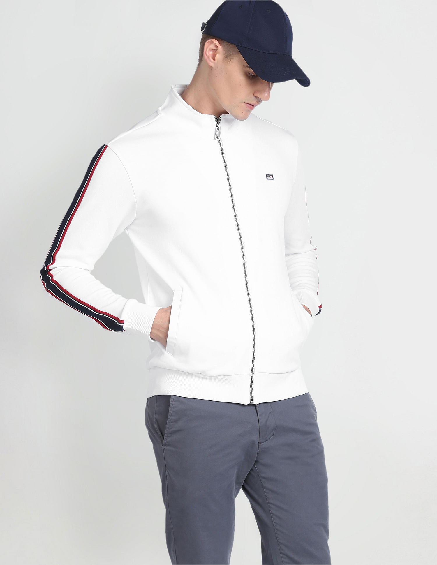 Arrow Sports High Neck Brand Tape Sweatshirt